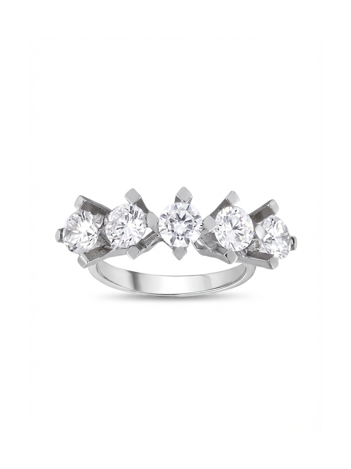 Long Prong-Set Five Stone Ring
