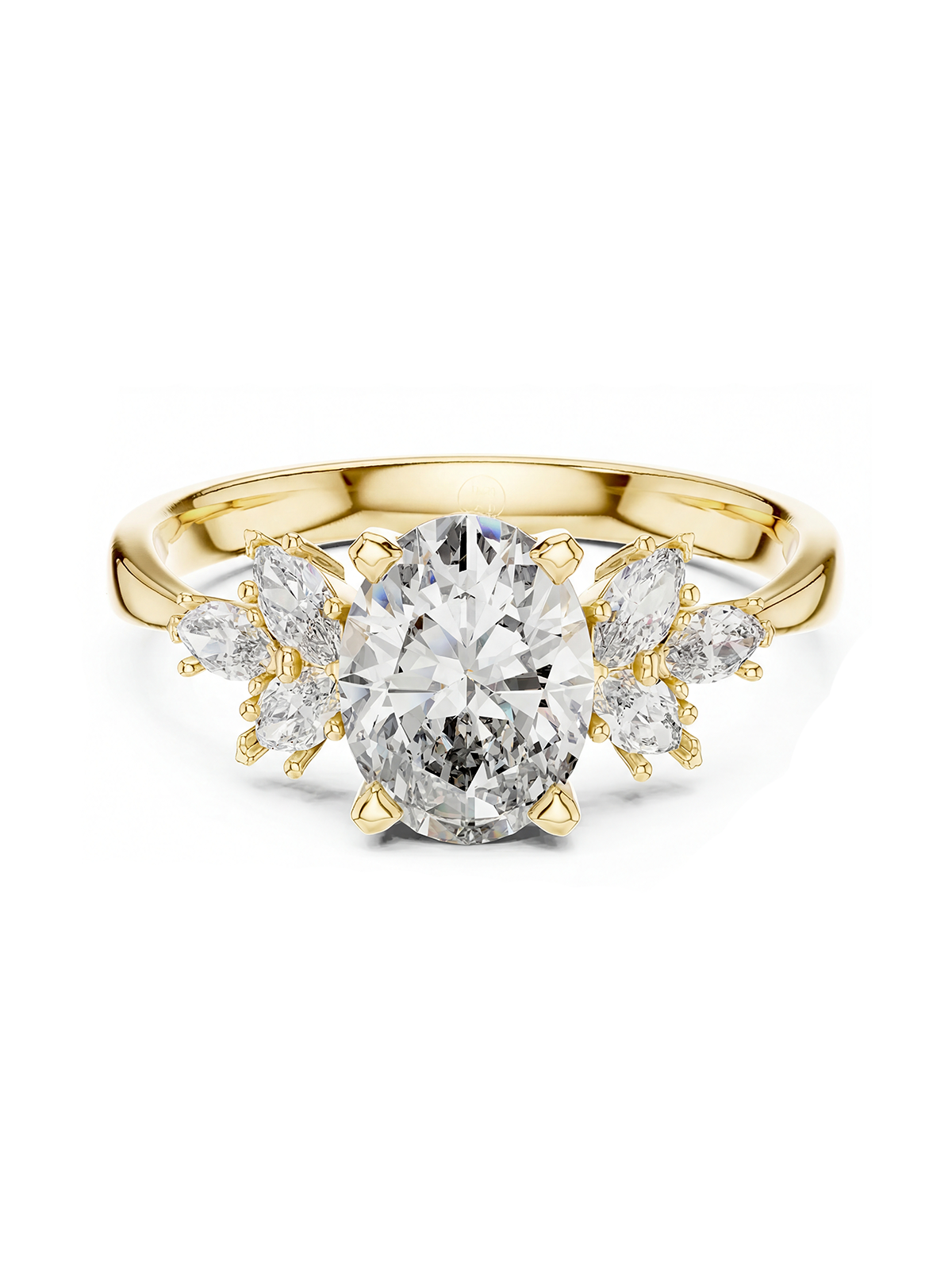 2.3CT | Oval Cut Floral Ring