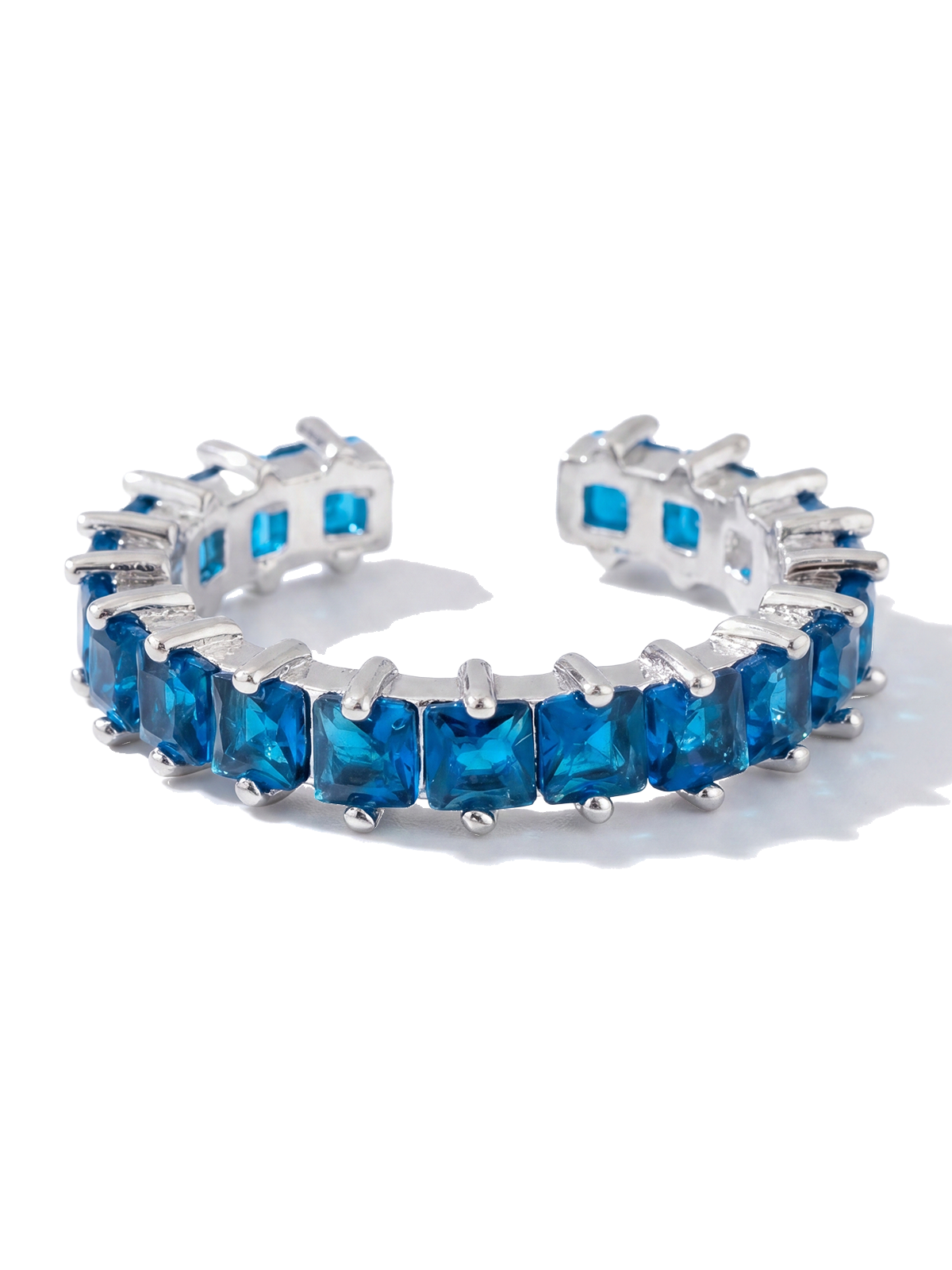 Navy Princess Cut Full Eternity Ring