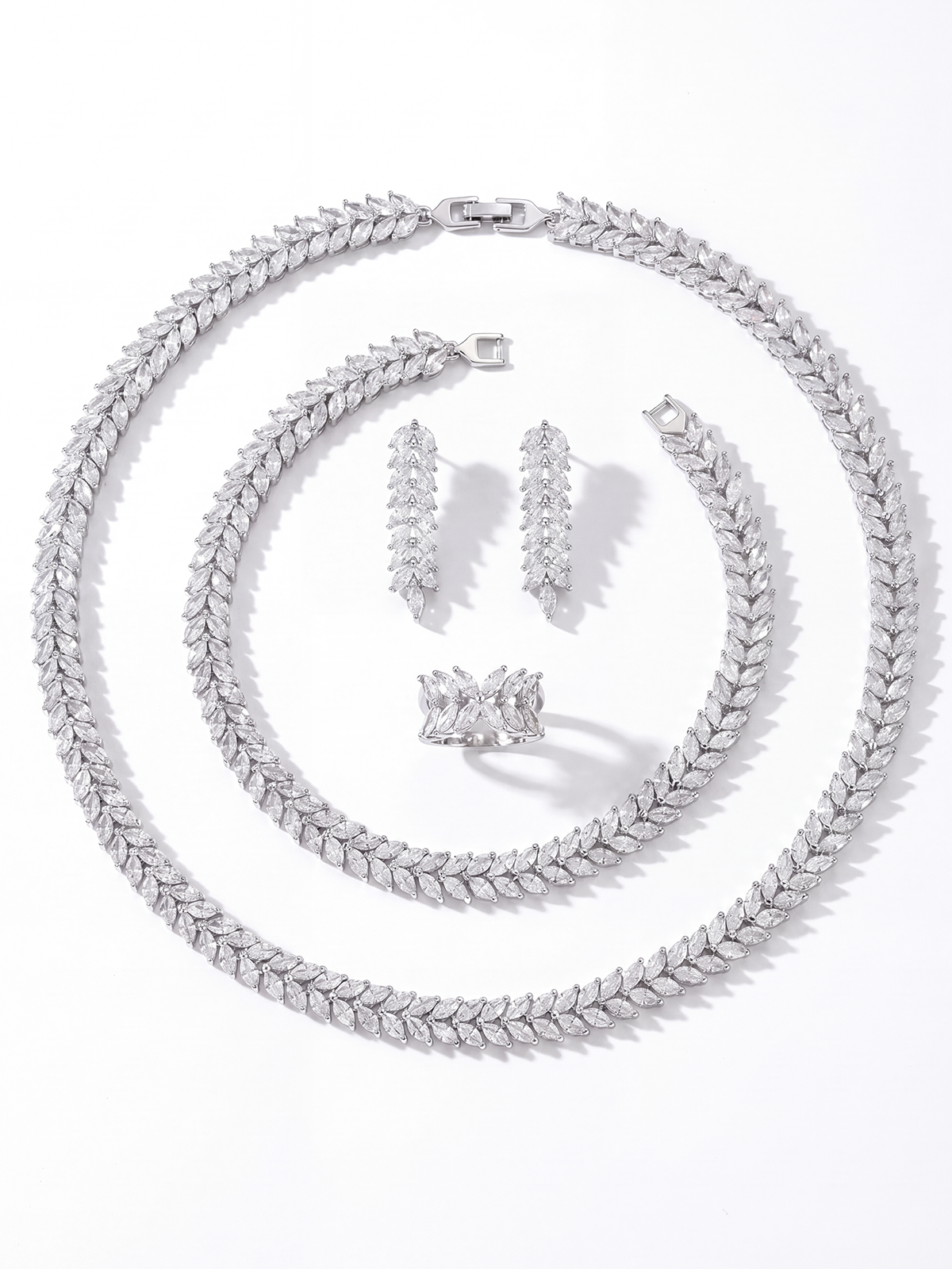 Ophelia Necklace Bracelet Earrings Ring Set