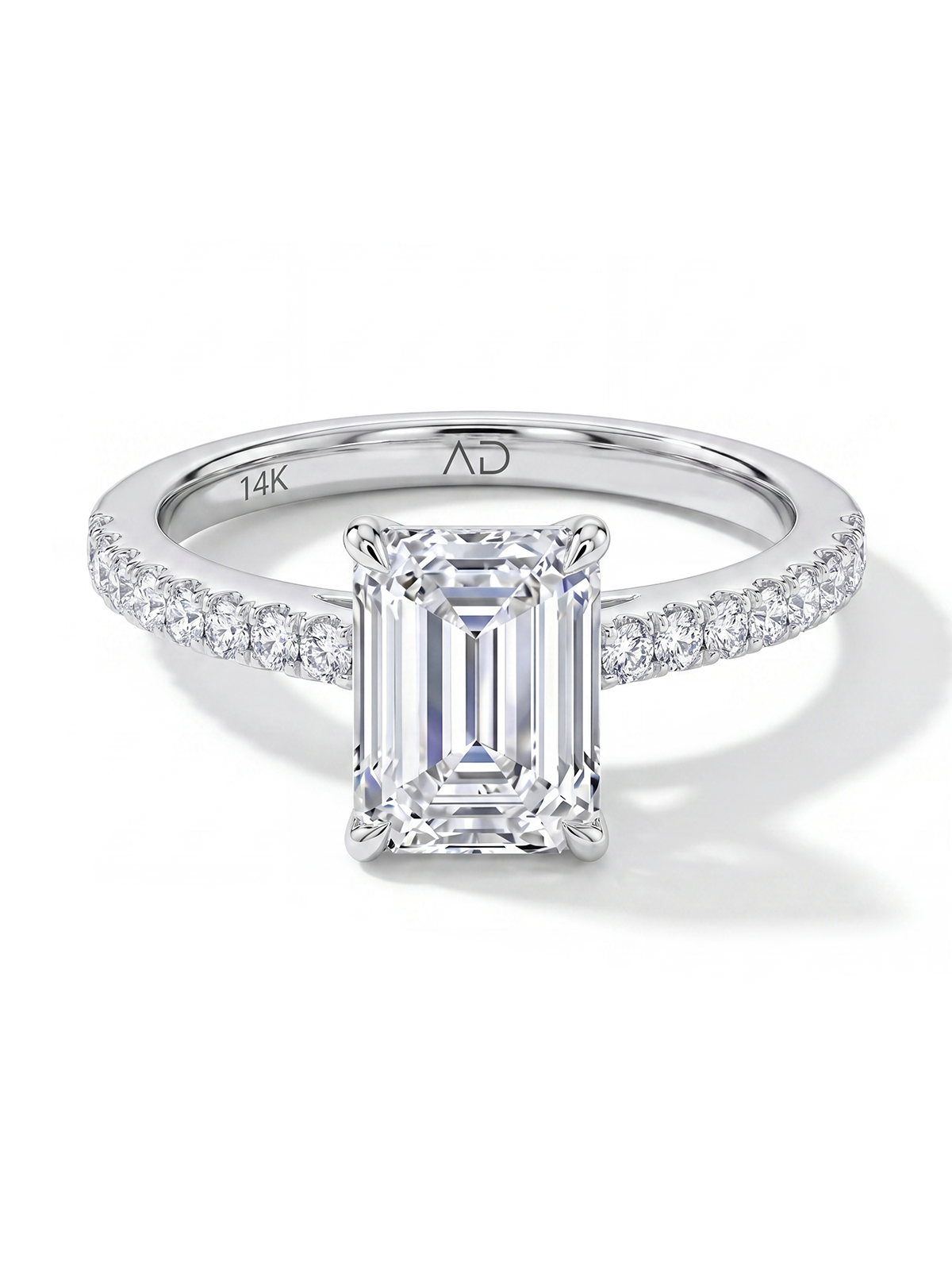 Emerald Cut Style Stone-Set Solitaire Ring