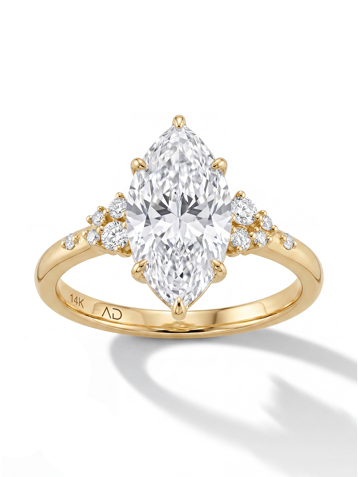 2.33CT Marquise Cut Cluster Solitaire Ring
