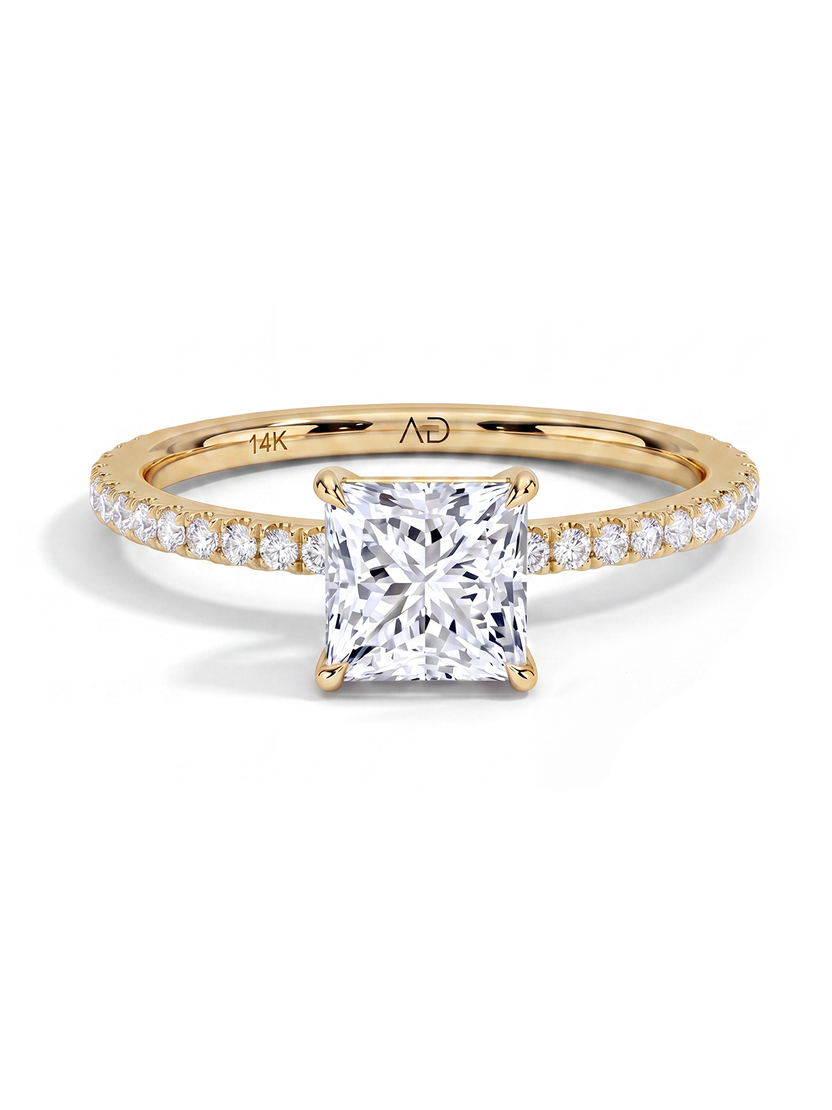 Princess Cut Style Stone-Set Solitaire Ring