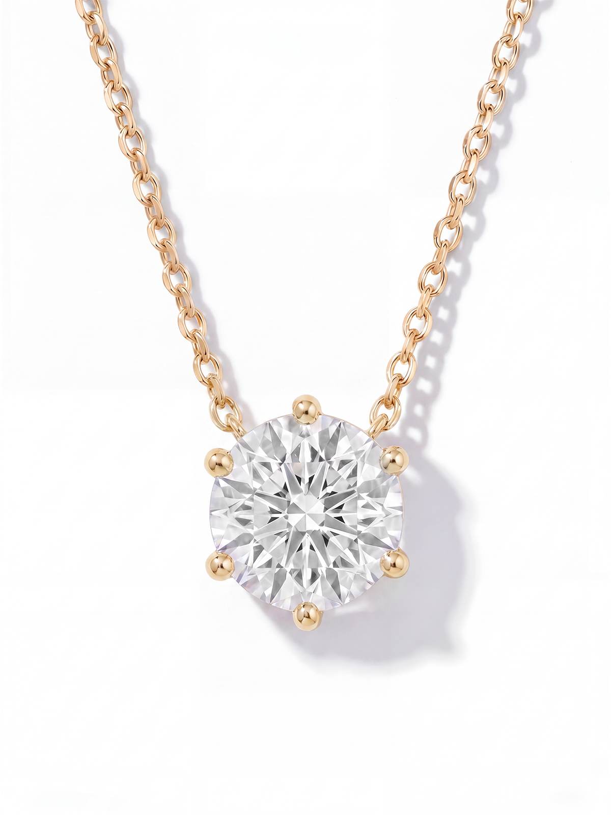 6 Prong Solitaire Necklace