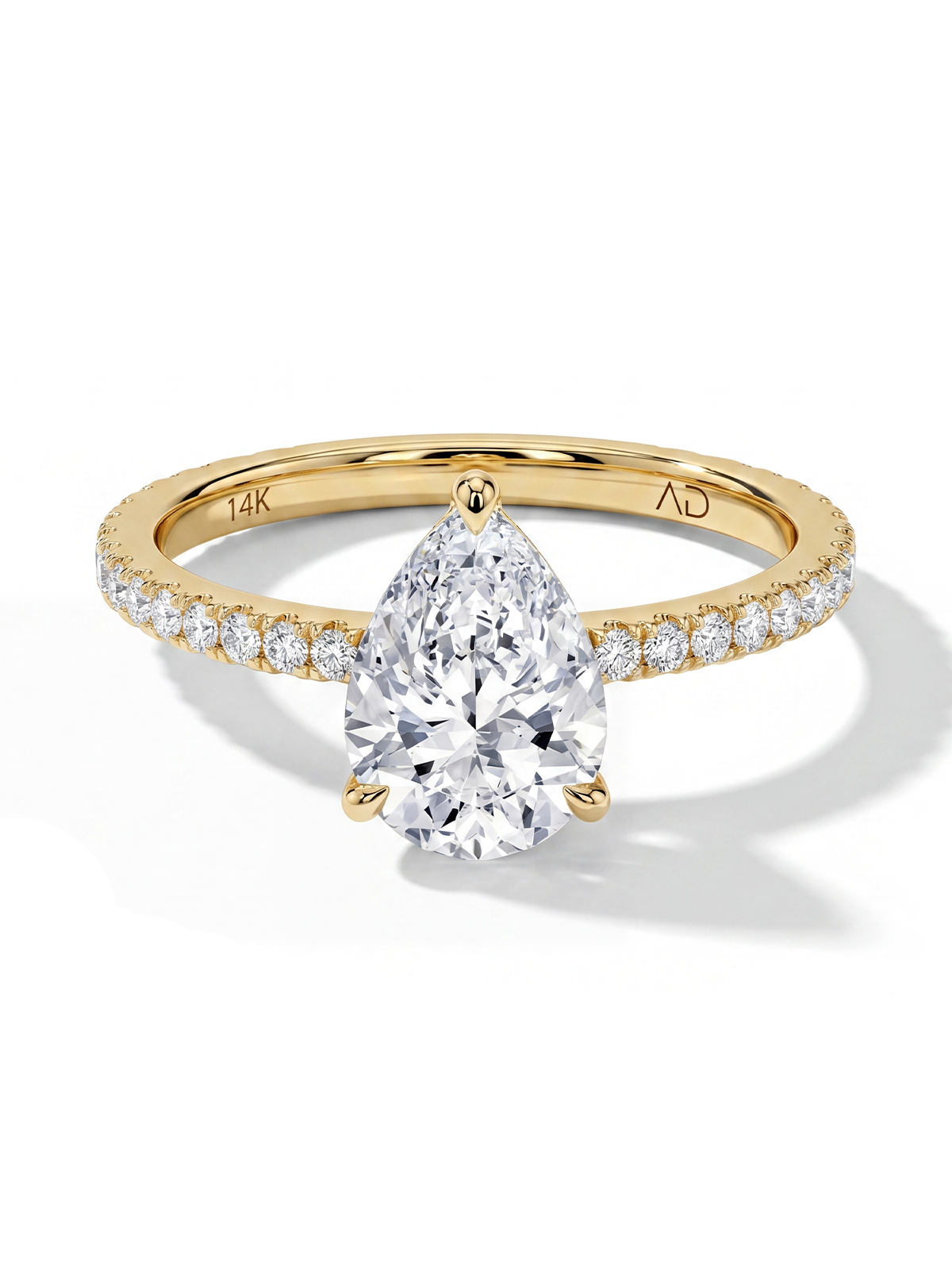 Pear Cut Style Stone-Set Solitaire Ring