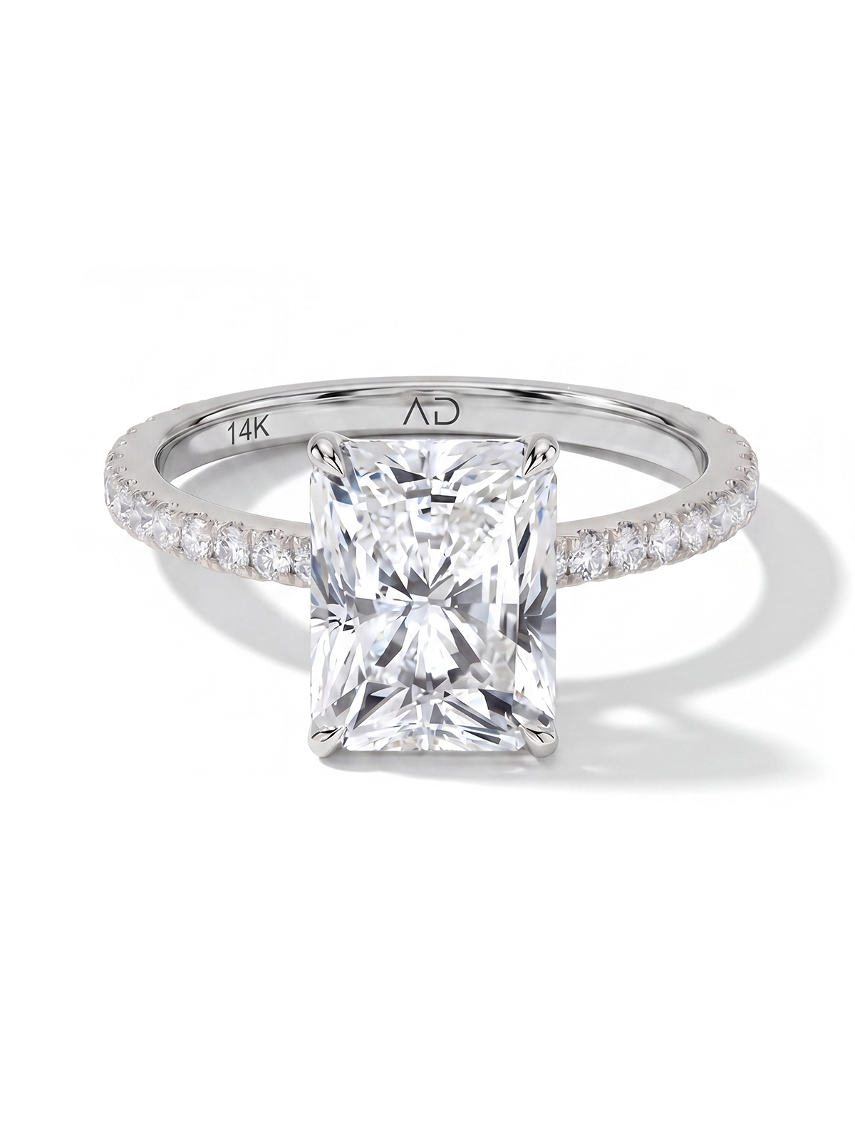 Radiant Cut Style Stone-Set Solitaire Ring