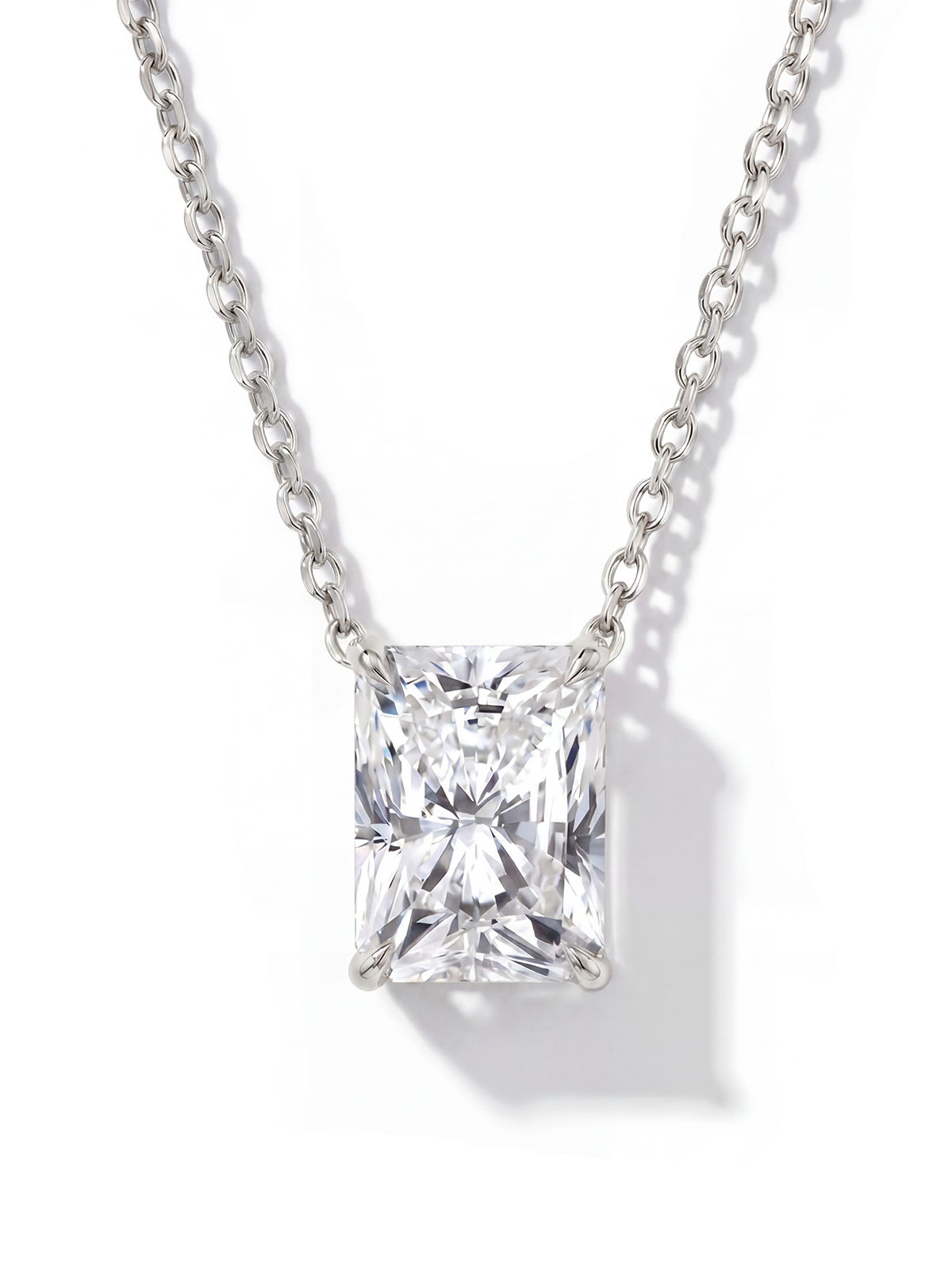 Radiant Cut Solitaire Necklace