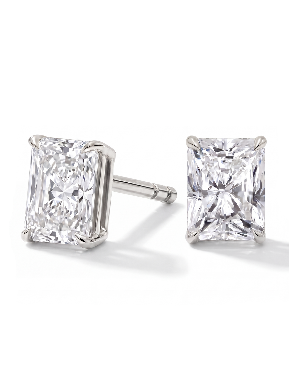 Radiant Cut Solitaire Earrings