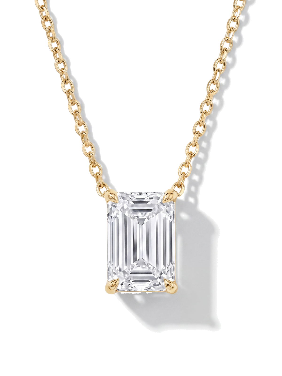 Emerald Cut Solitaire Necklace