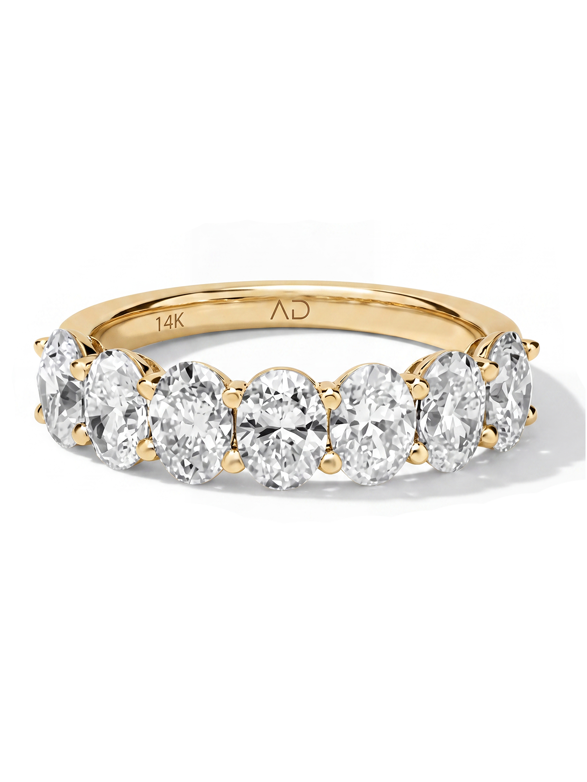 2.10CT Oval Cut Half Eternity Ring