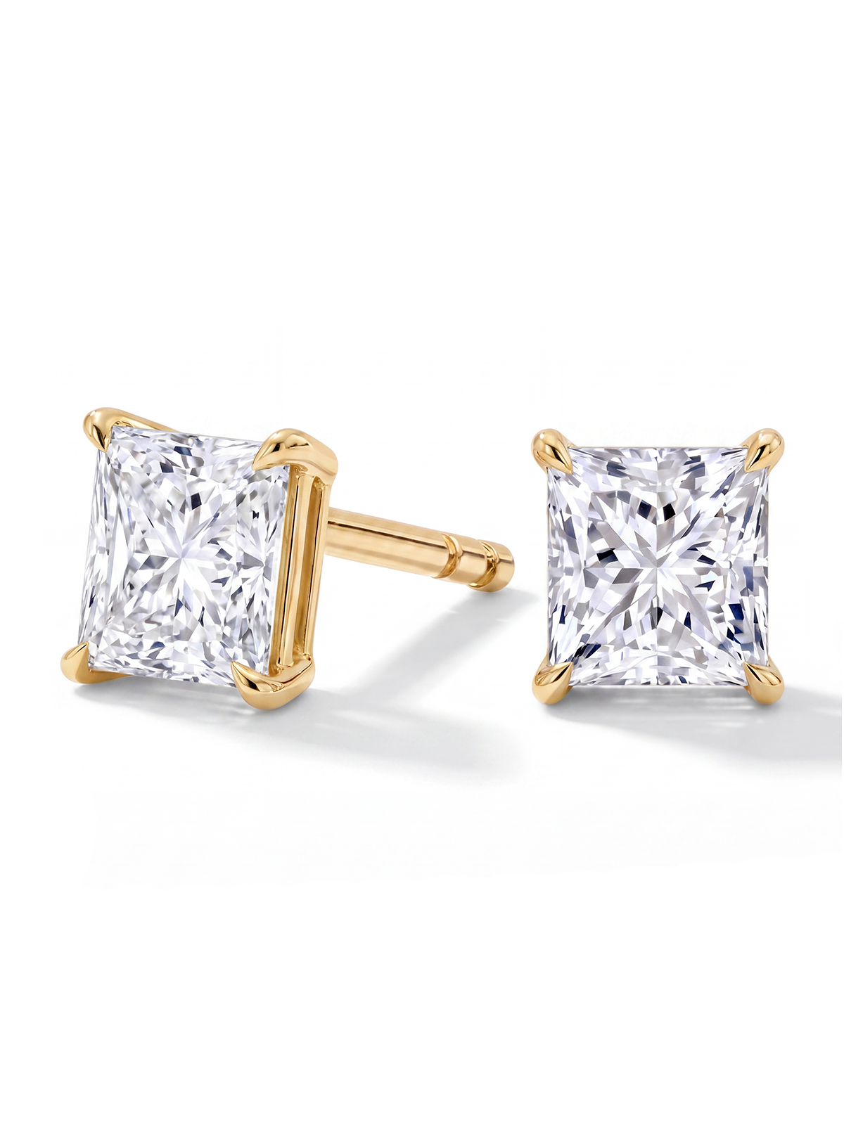Princess Cut Solitaire Earrings
