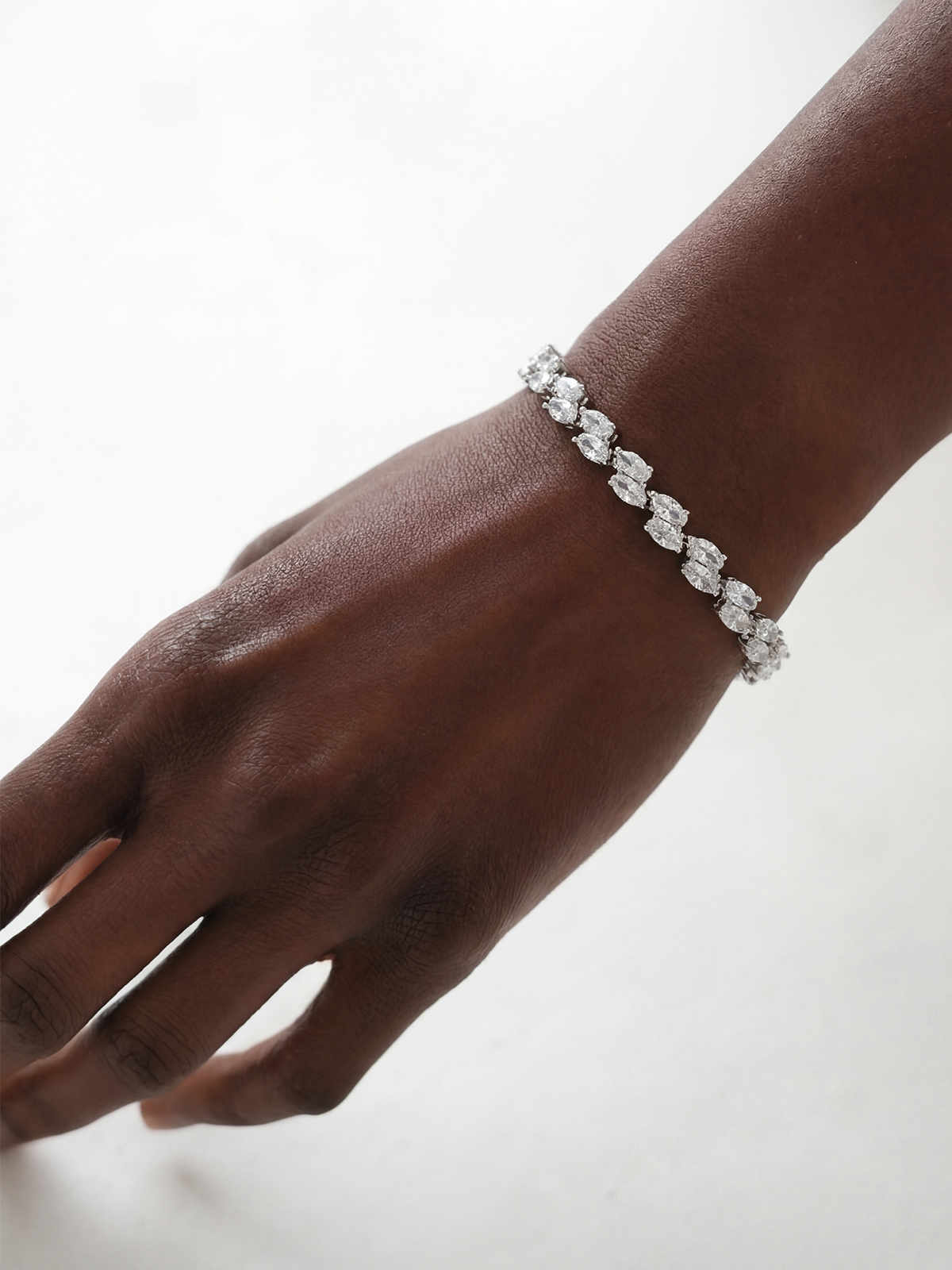 Cast Oval Cut Tennis Bracelet