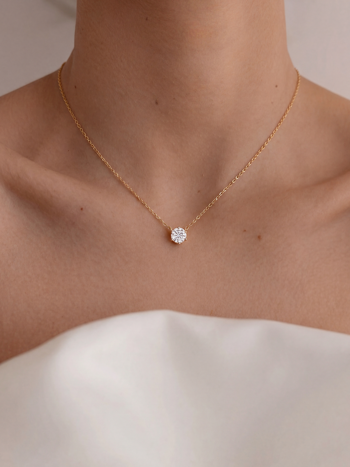 6 Prong Solitaire Necklace
