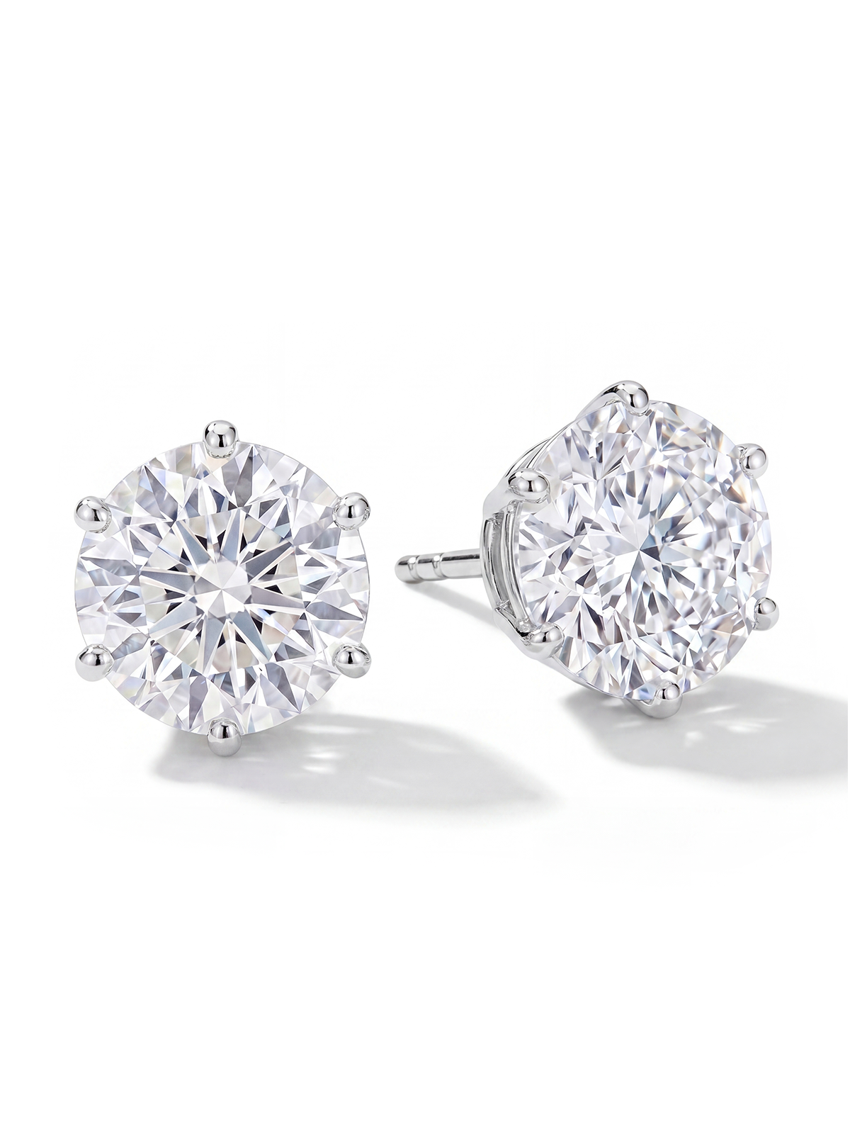 6 Prong Solitaire Earrings