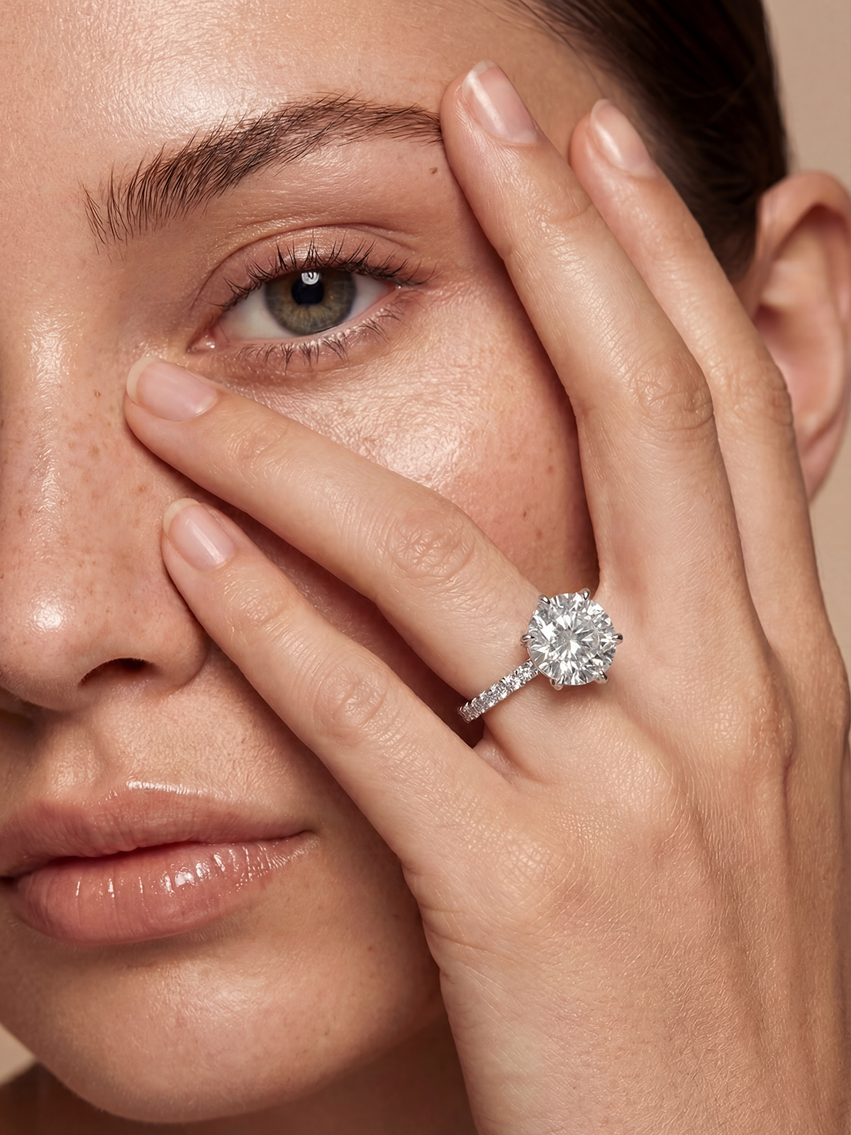 4.0CT | 6 Prong Setting Stone-Set Solitaire Ring