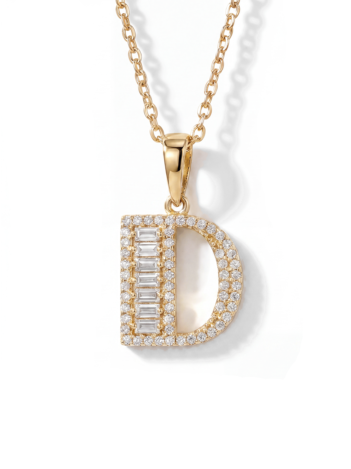 Stone-Set Letter Necklace