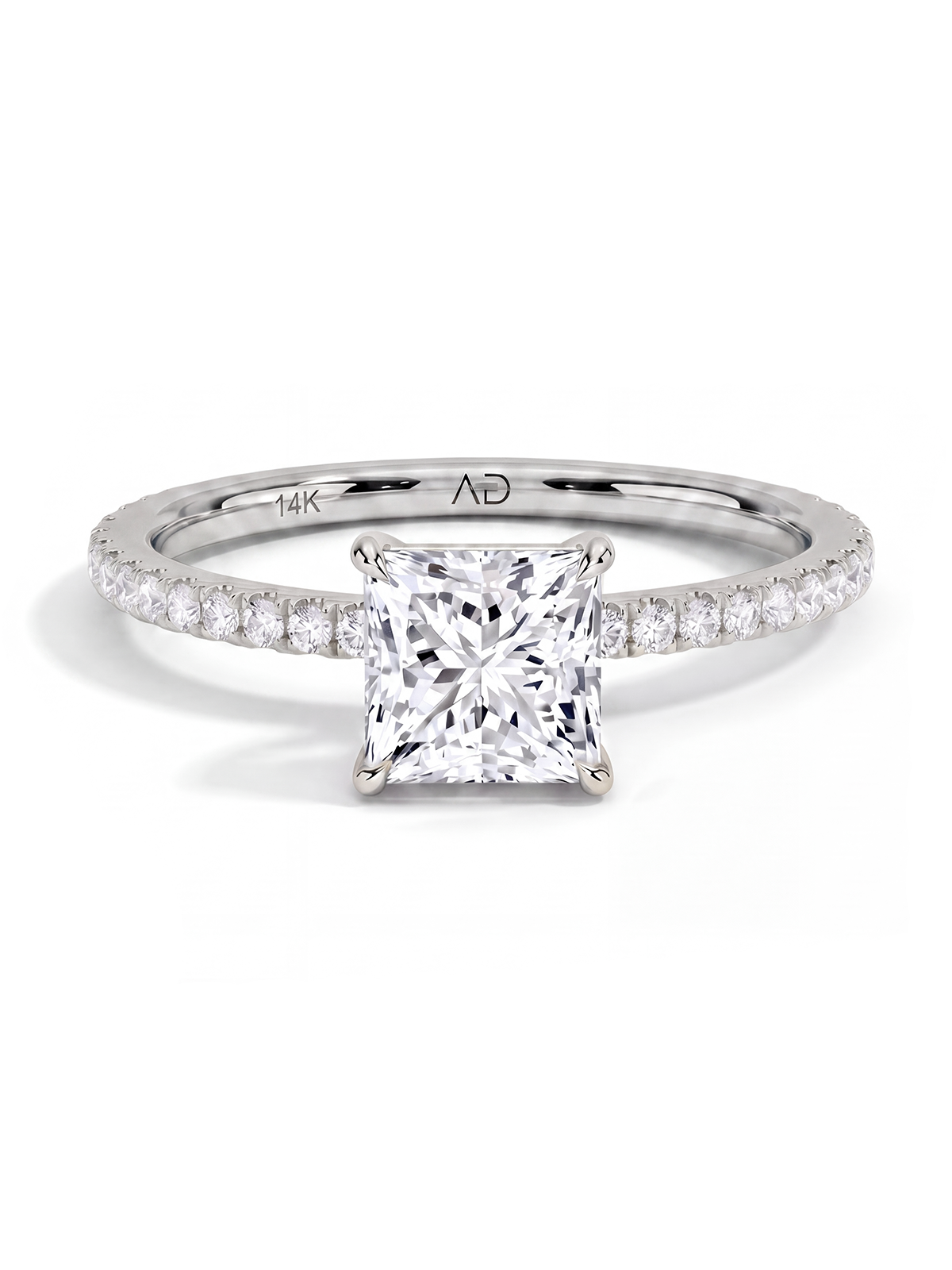 Princess Cut Style Stone-Set Solitaire Ring