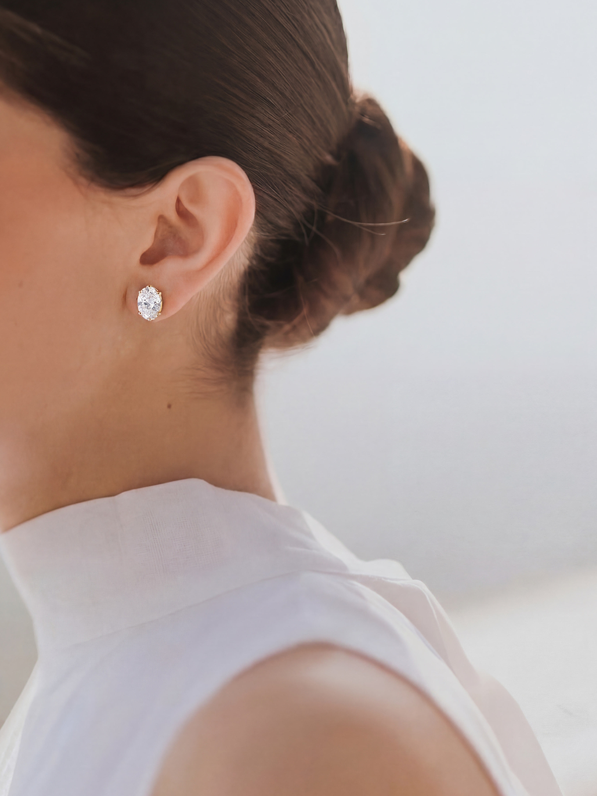 Oval Solitaire Earrings