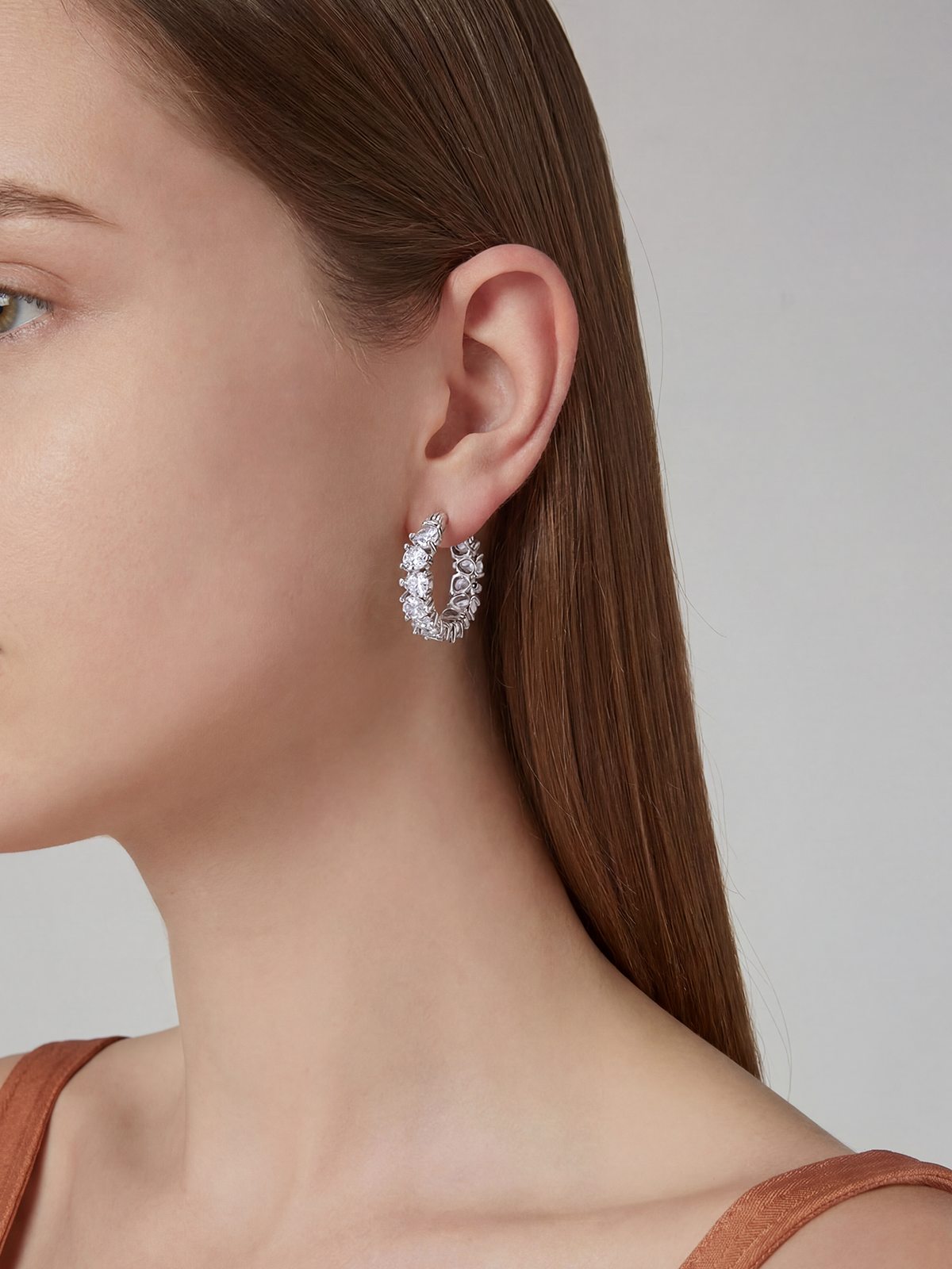 Pear Cut Hoop Earrings