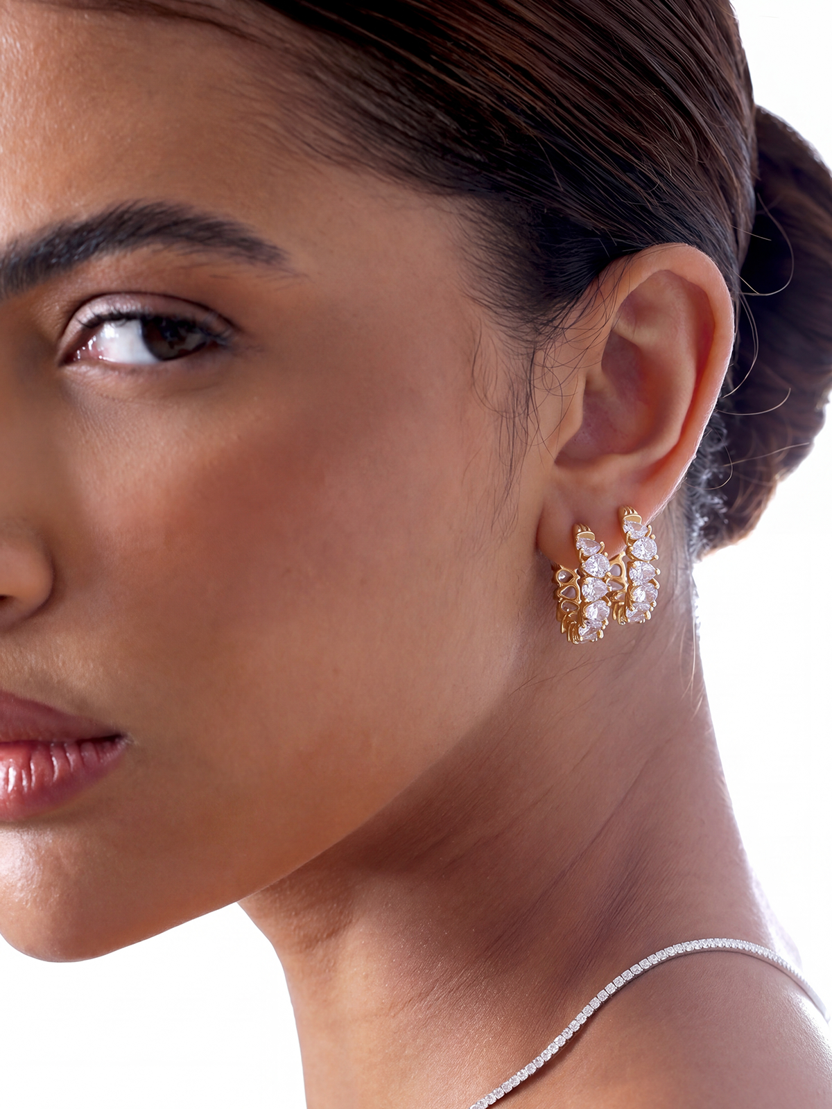 Pear Cut Hoop Earrings