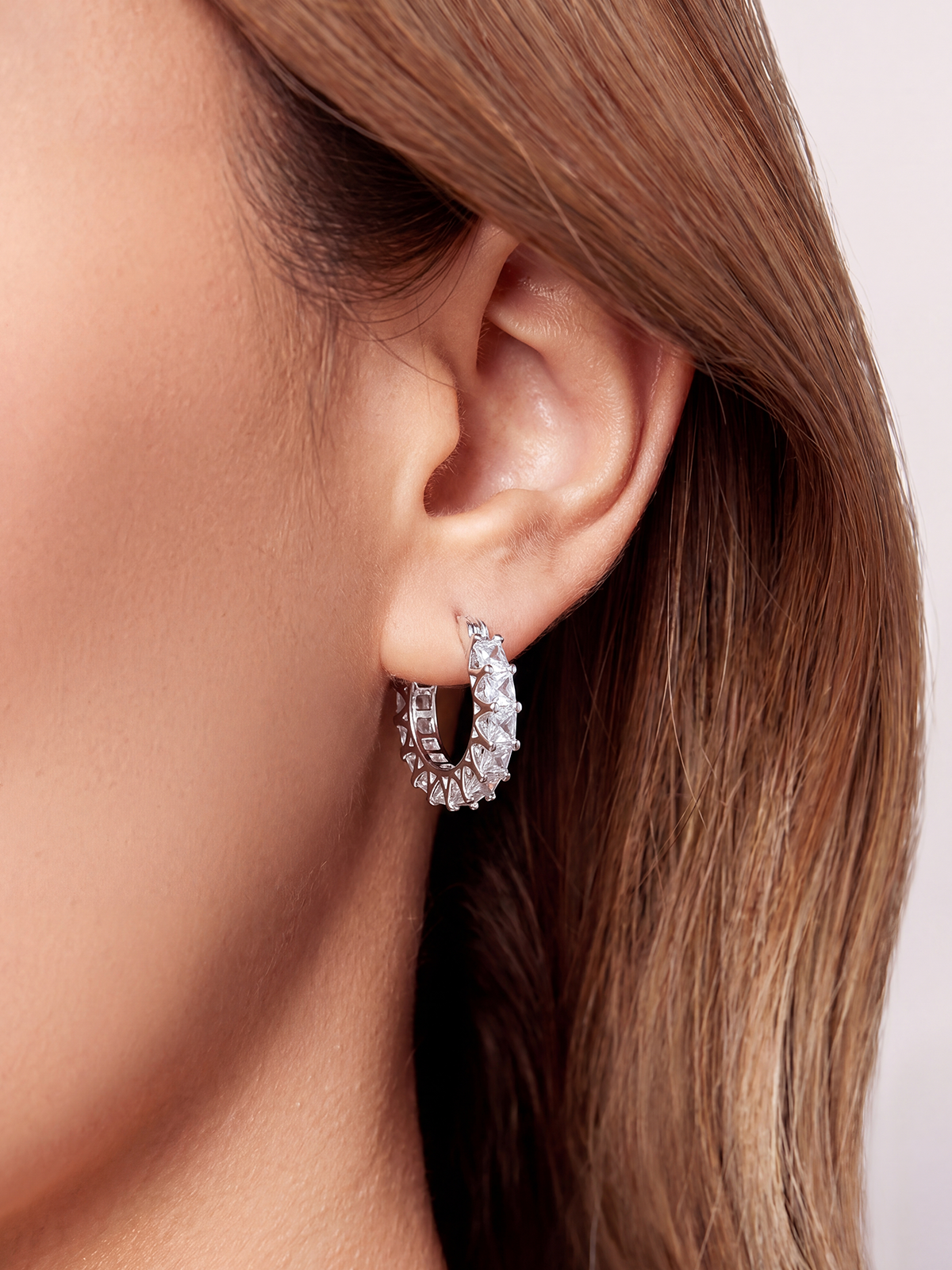 Princess Cut Hoop Earrings