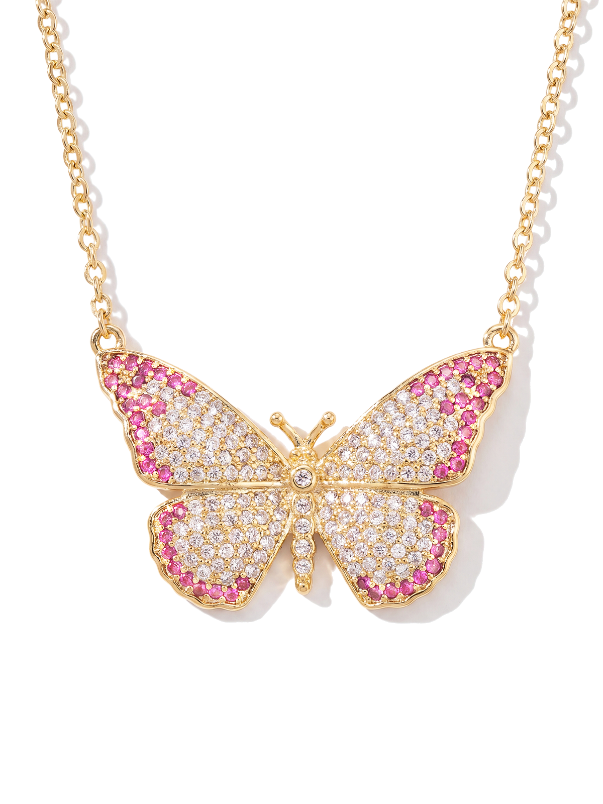 Pink Butterfly Necklace