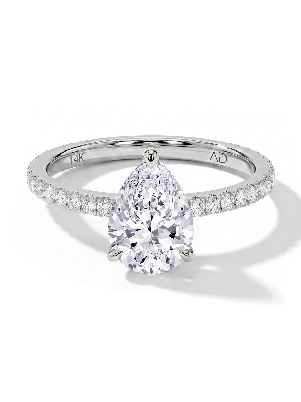Pear Cut Style Stone-Set Solitaire Ring