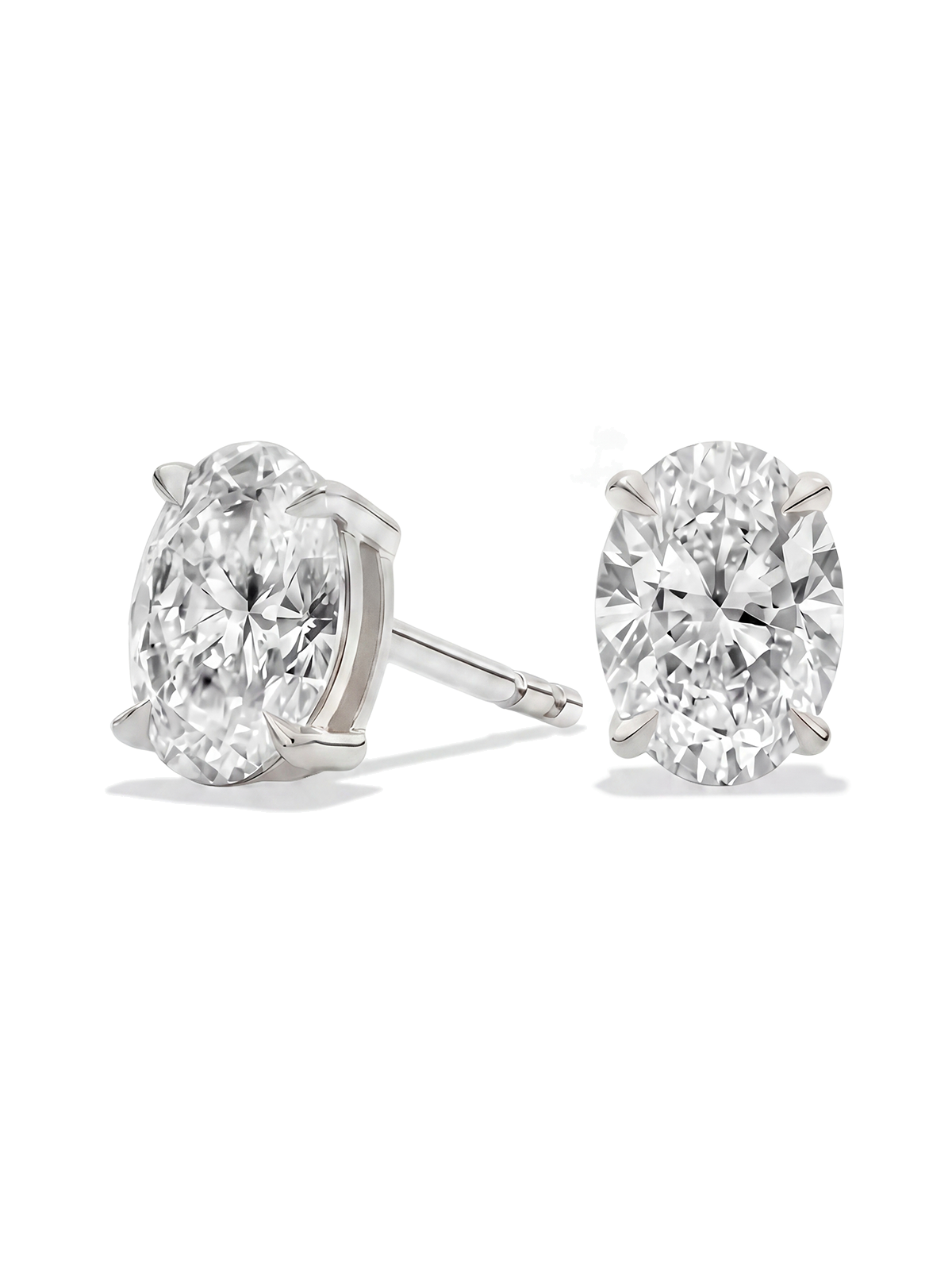 Oval Cut Solitaire Earrings