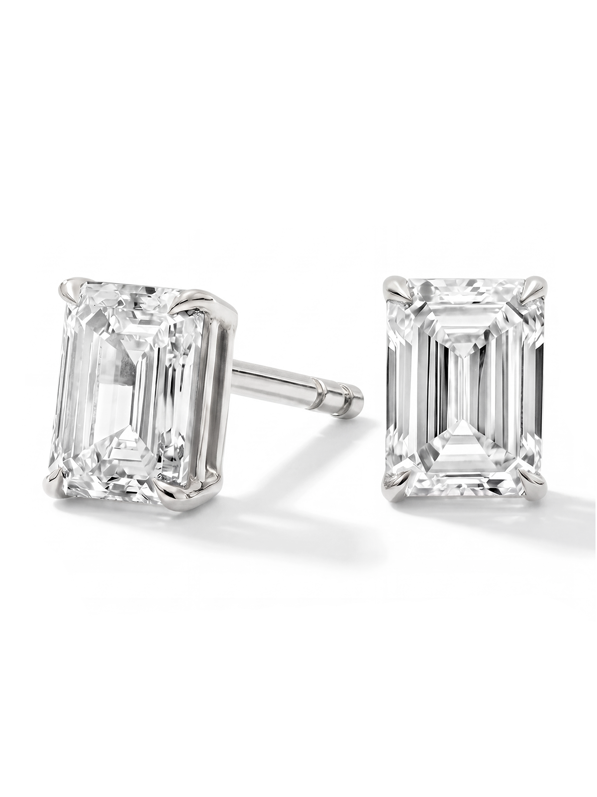 Emerald Cut Solitaire Earrings