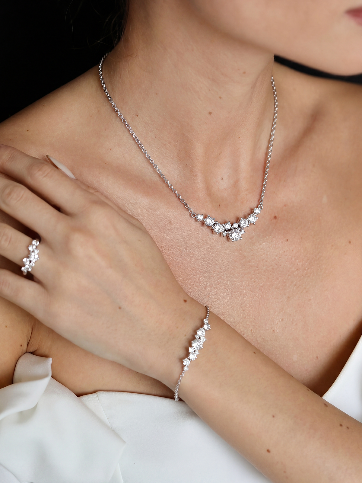 0.60 CT Cluster Necklace