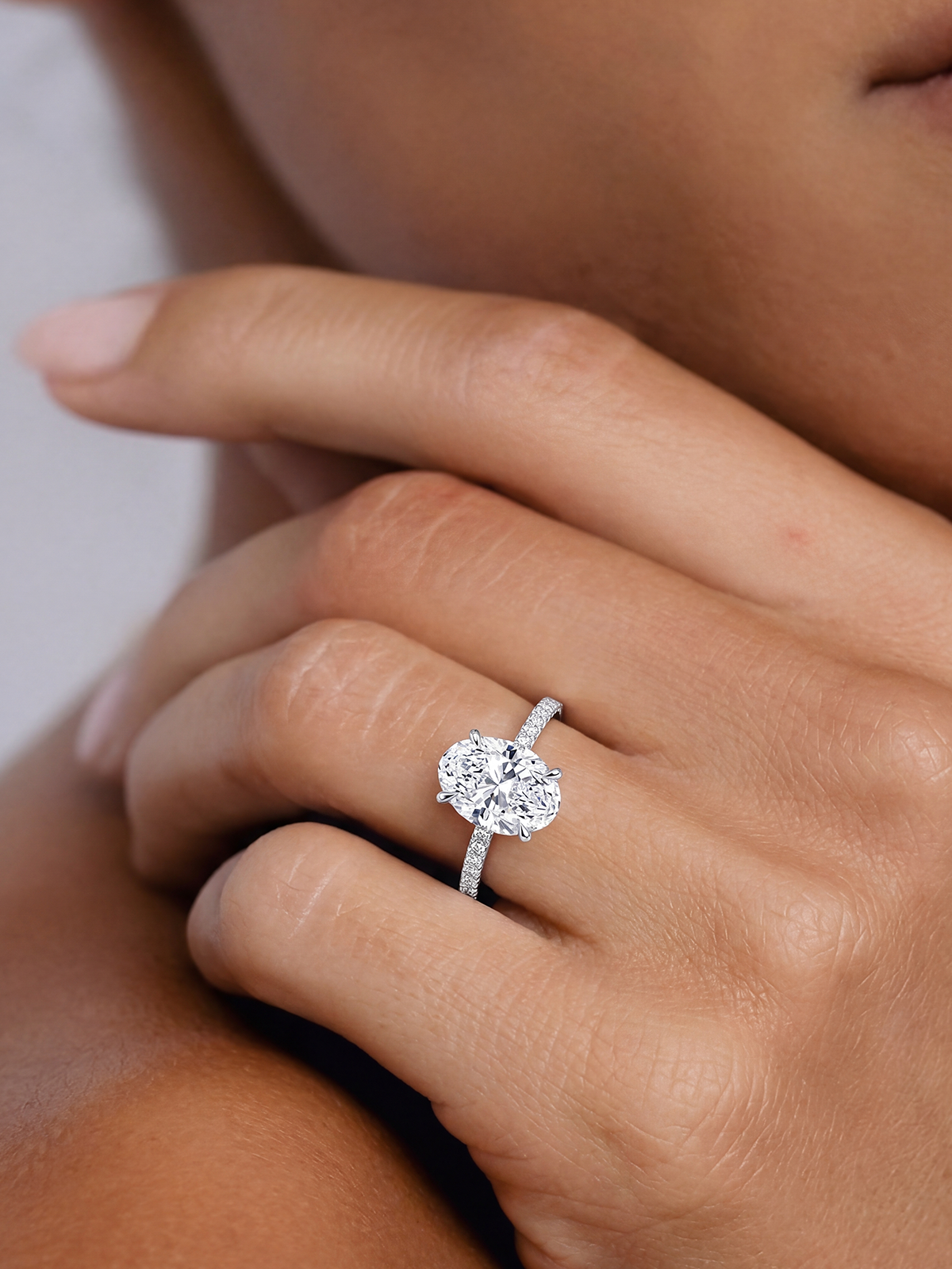 Oval Cut Style Stone-Set Solitaire Ring