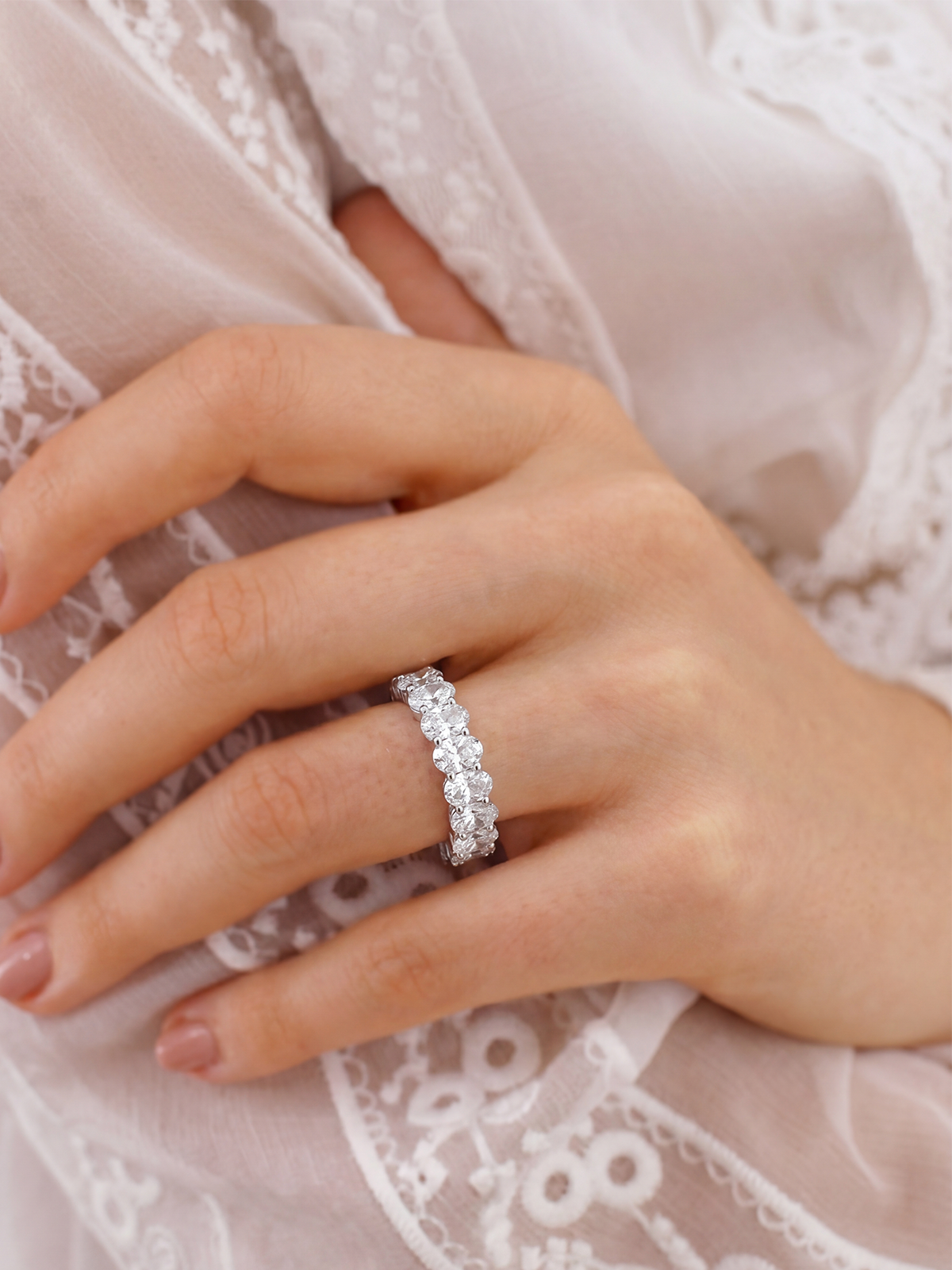 5.00CT Oval Cut Full Eternity Ring