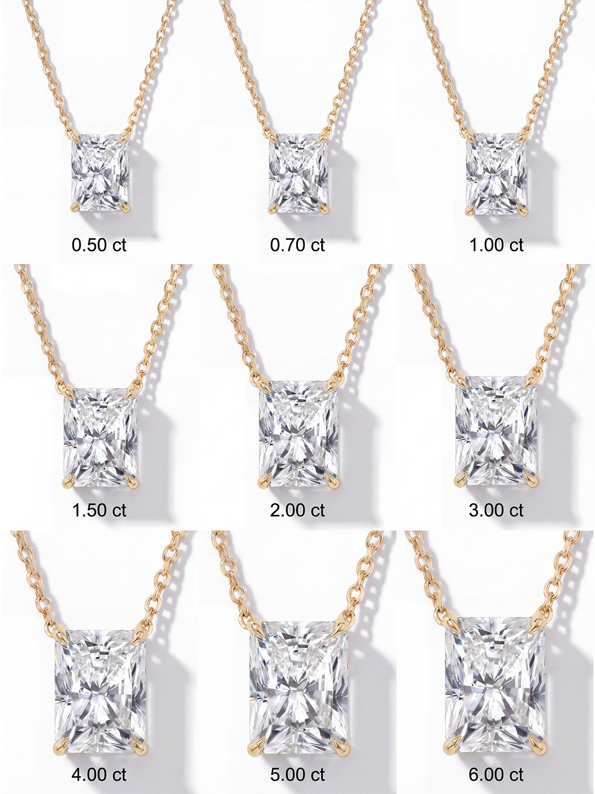 Radiant Cut Solitaire Necklace