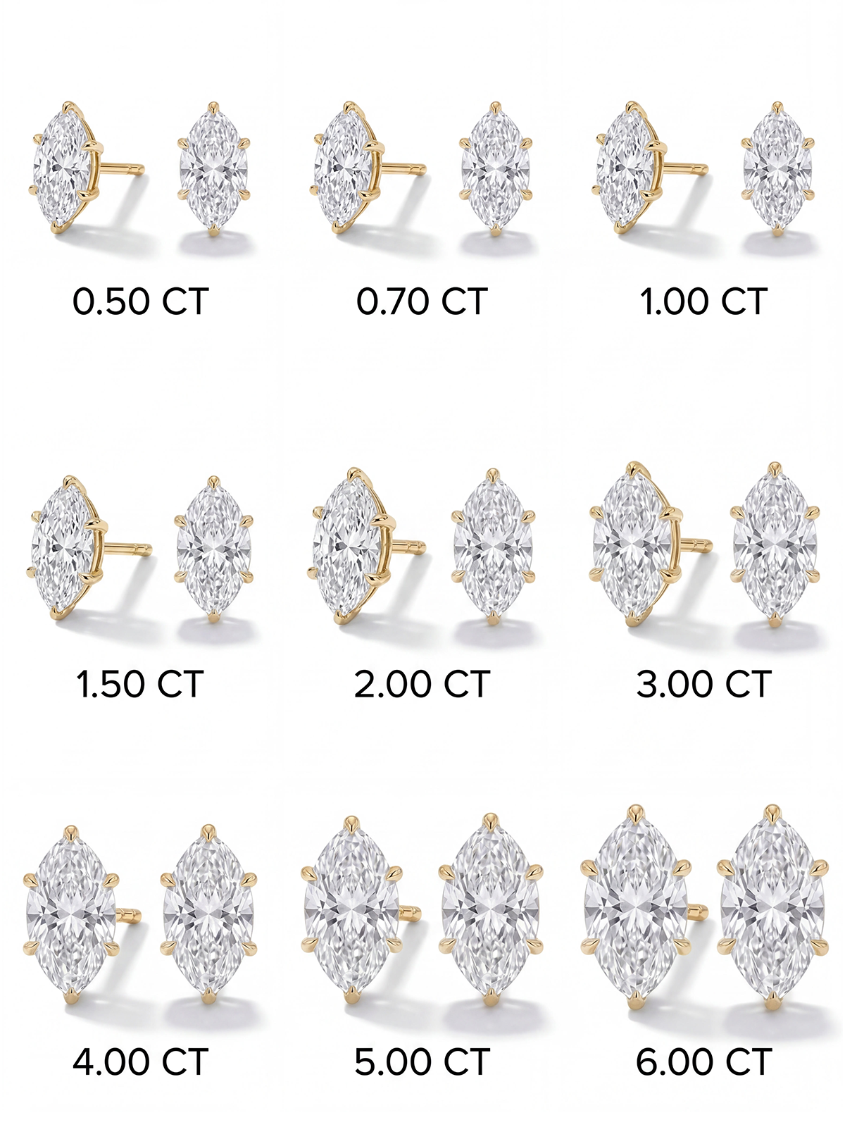 Marquise Cut Solitaire Earrings