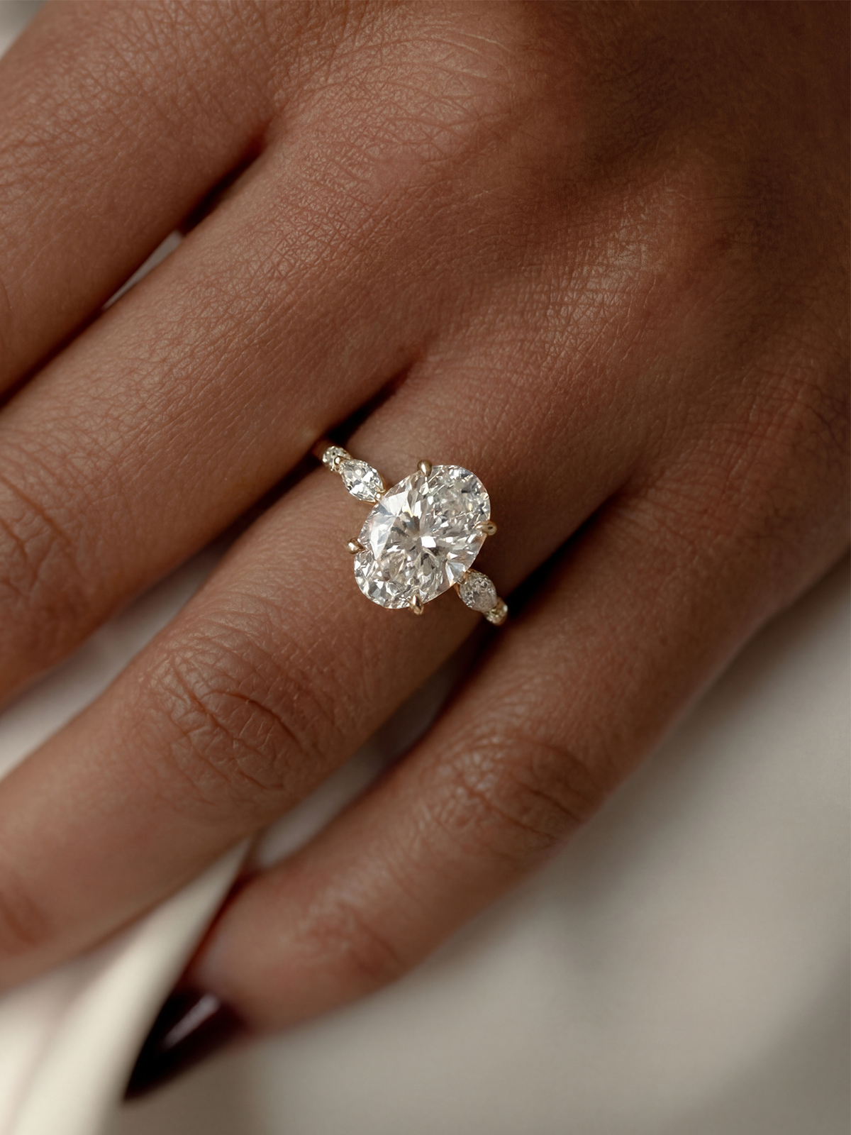 3.2CT | Oval Cut Flora Eternity Ring