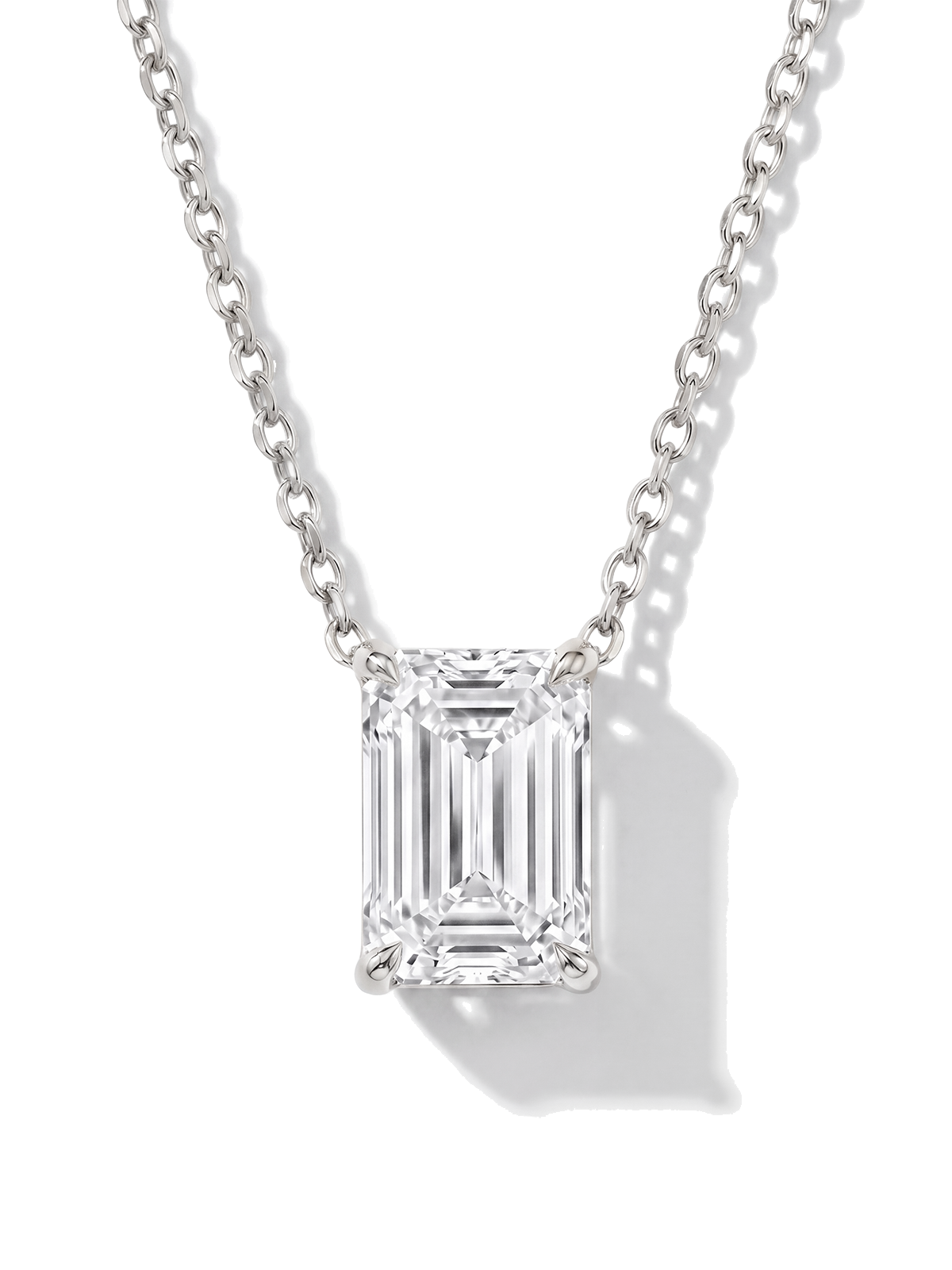 Emerald Cut Solitaire Necklace