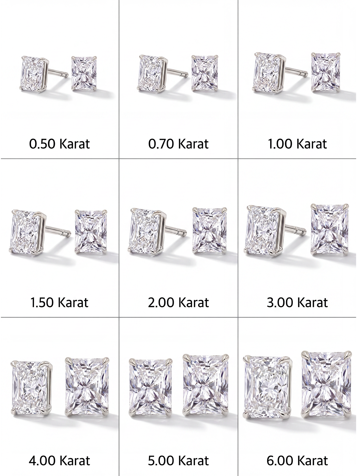 Radiant Cut Solitaire Earrings