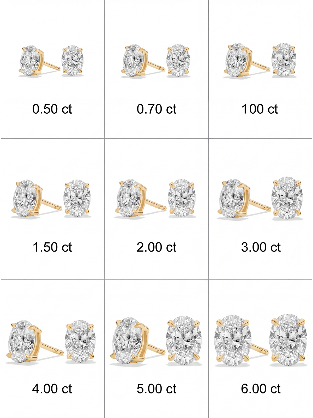 Oval Cut Solitaire Earrings