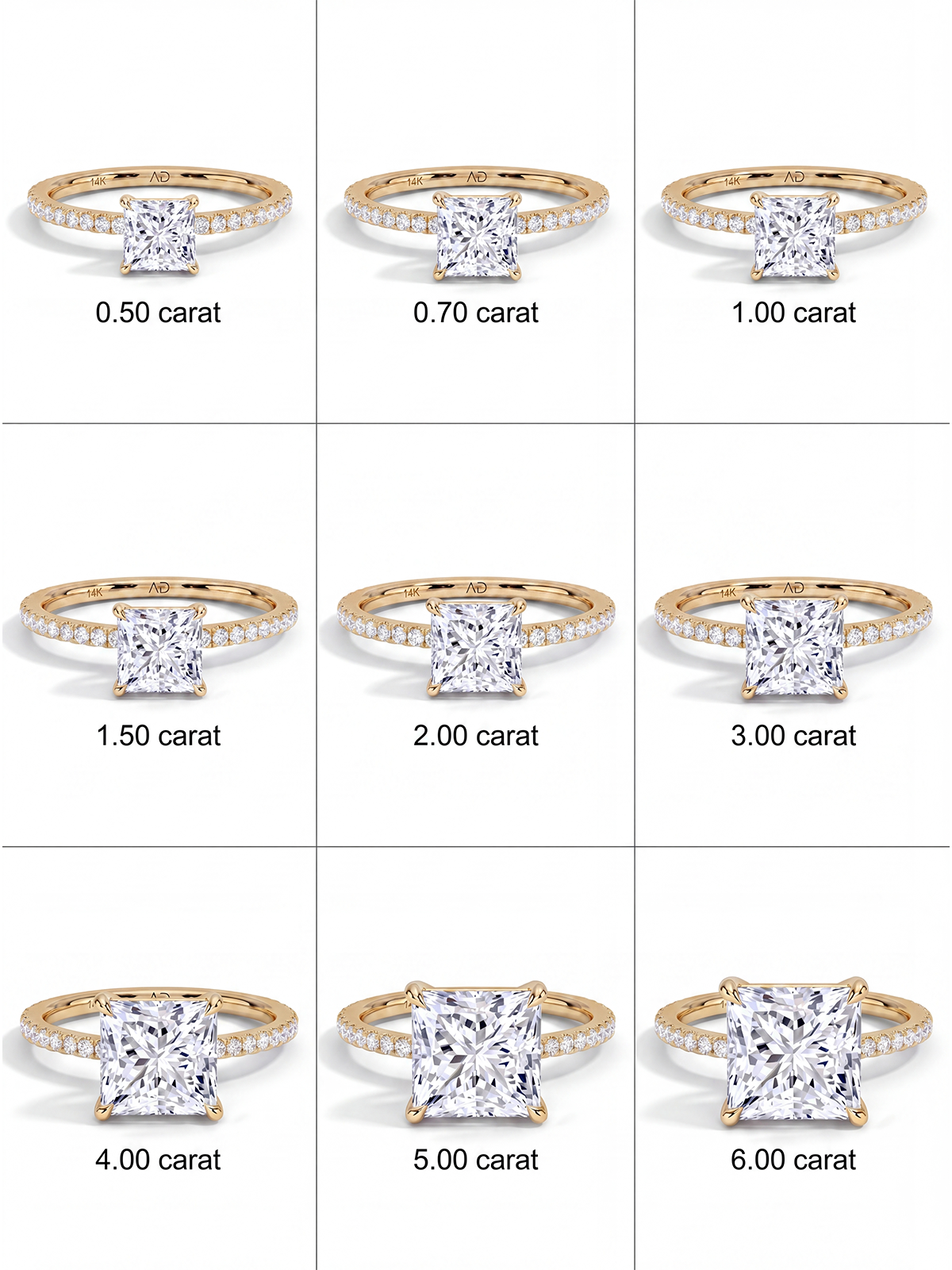 Princess Cut Style Stone-Set Solitaire Ring