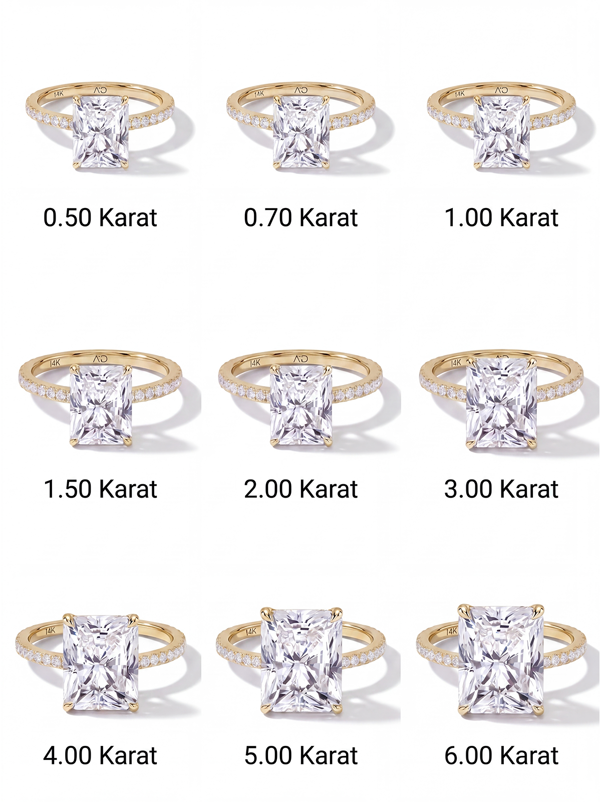 Radiant Cut Style Stone-Set Solitaire Ring