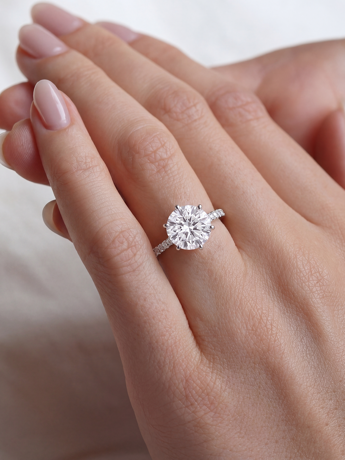 6 Prong Setting Stone-Set Solitaire Ring