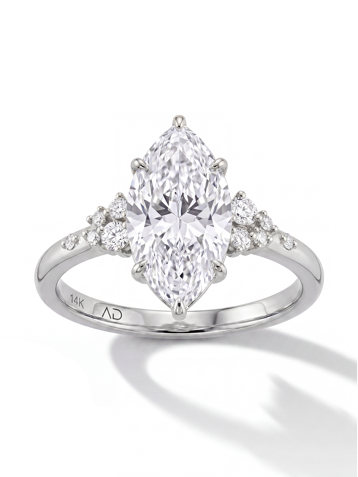 2.33CT Marquise Cut Cluster Solitaire Ring