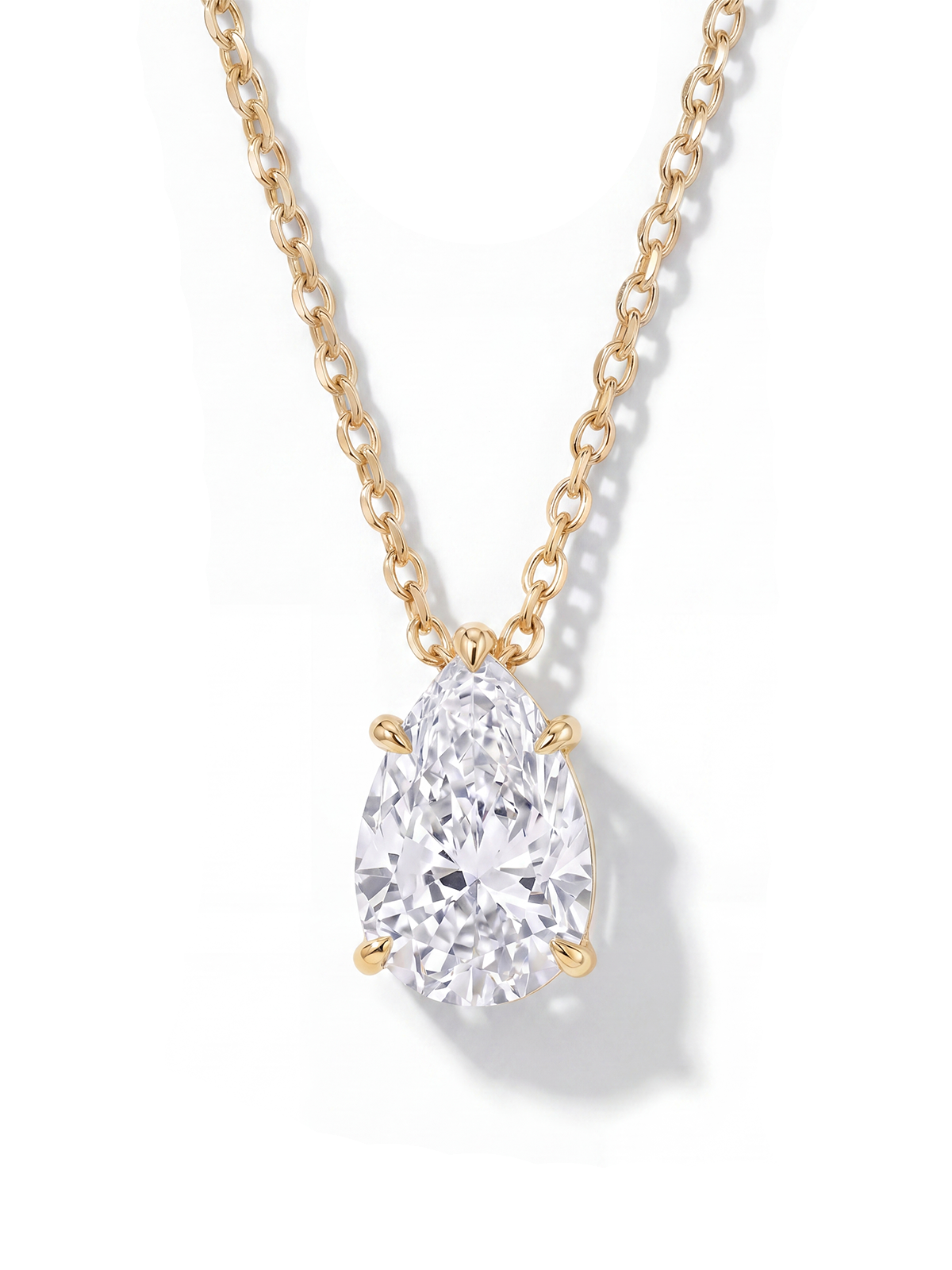 Pear Cut Solitaire Necklace