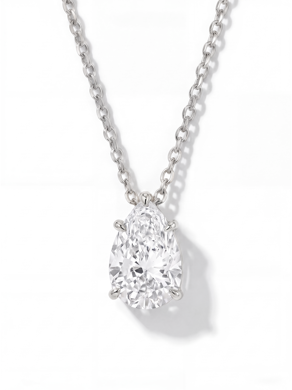 Pear Cut Solitaire Necklace