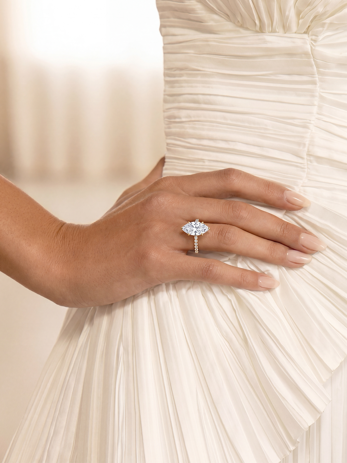 Marquise Cut Style Stone-Set Solitaire Ring