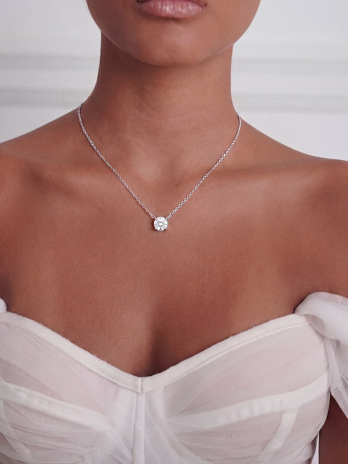 4 Prong Solitaire Necklace