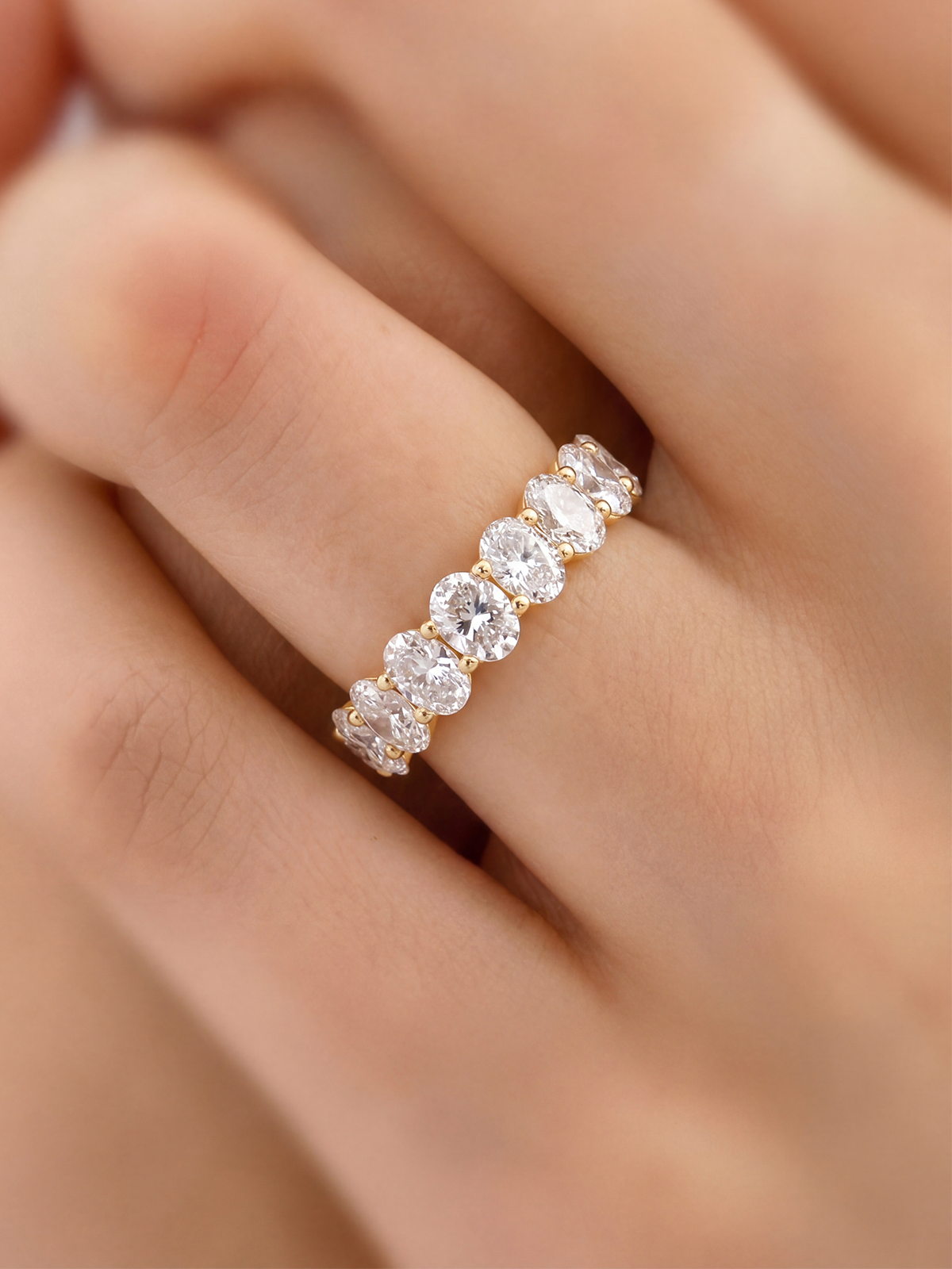 2.10CT Oval Cut Half Eternity Ring