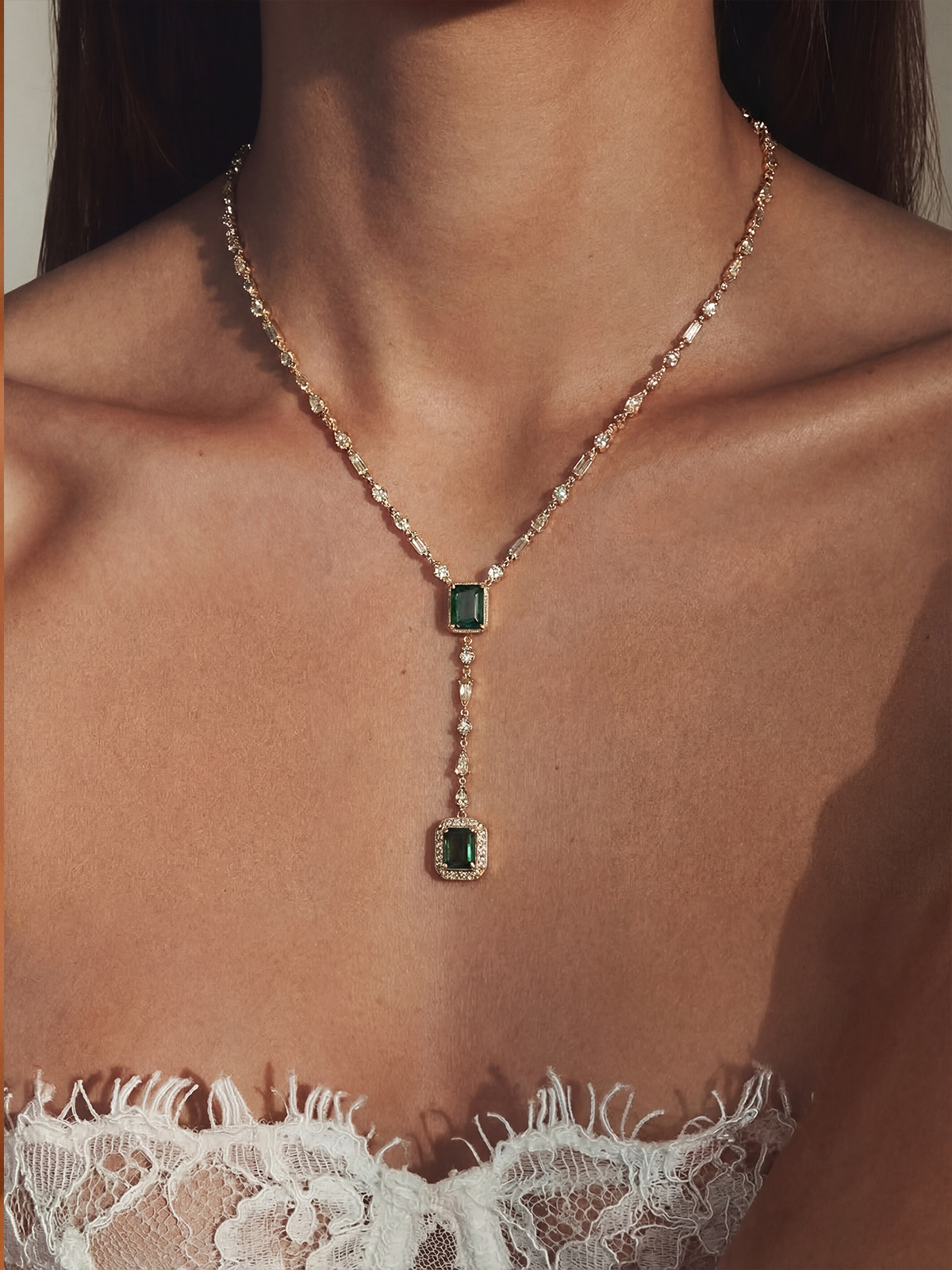 Zaria Baguette Necklace