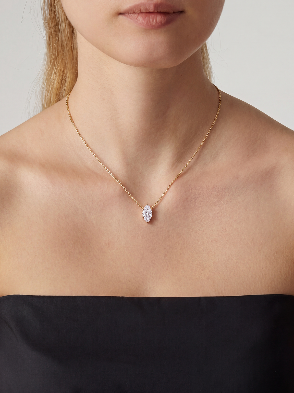 Marquise Cut Solitaire Necklace
