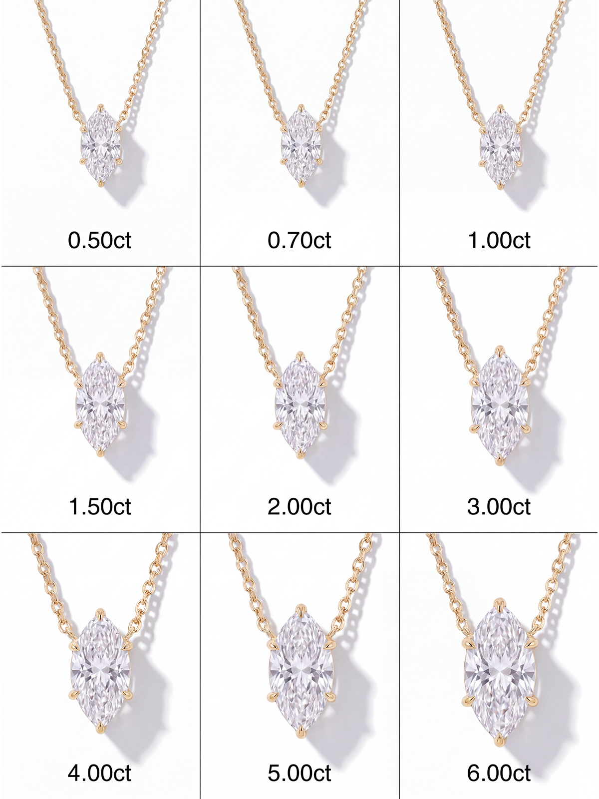 Marquise Cut Solitaire Necklace